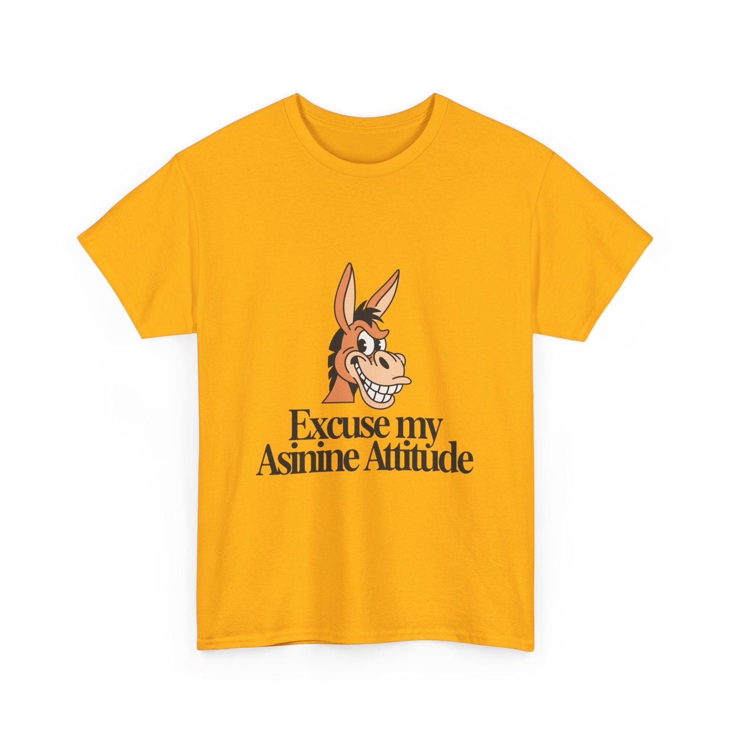Funny Donkey Tee — "Excuse My Asinine Attitude" Casual Graphic T-Shirt