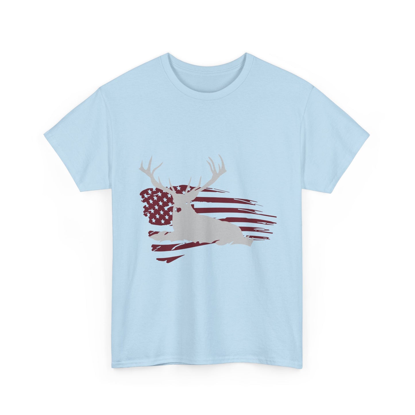Patriotic Deer Flag T‑Shirt – American Hunting Graphic Tee