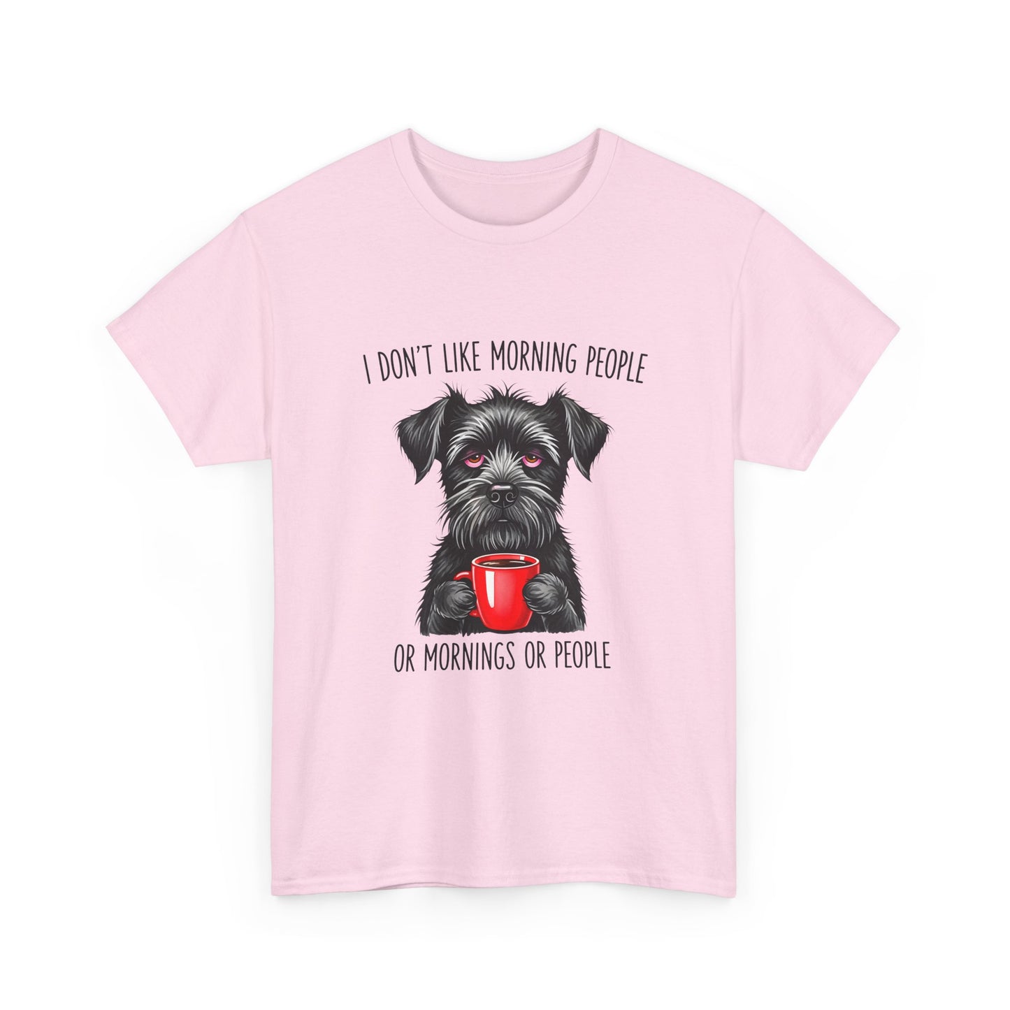 Schnauzer Coffee Tee — "I Don't Like Morning People" Graphic T-Shirt