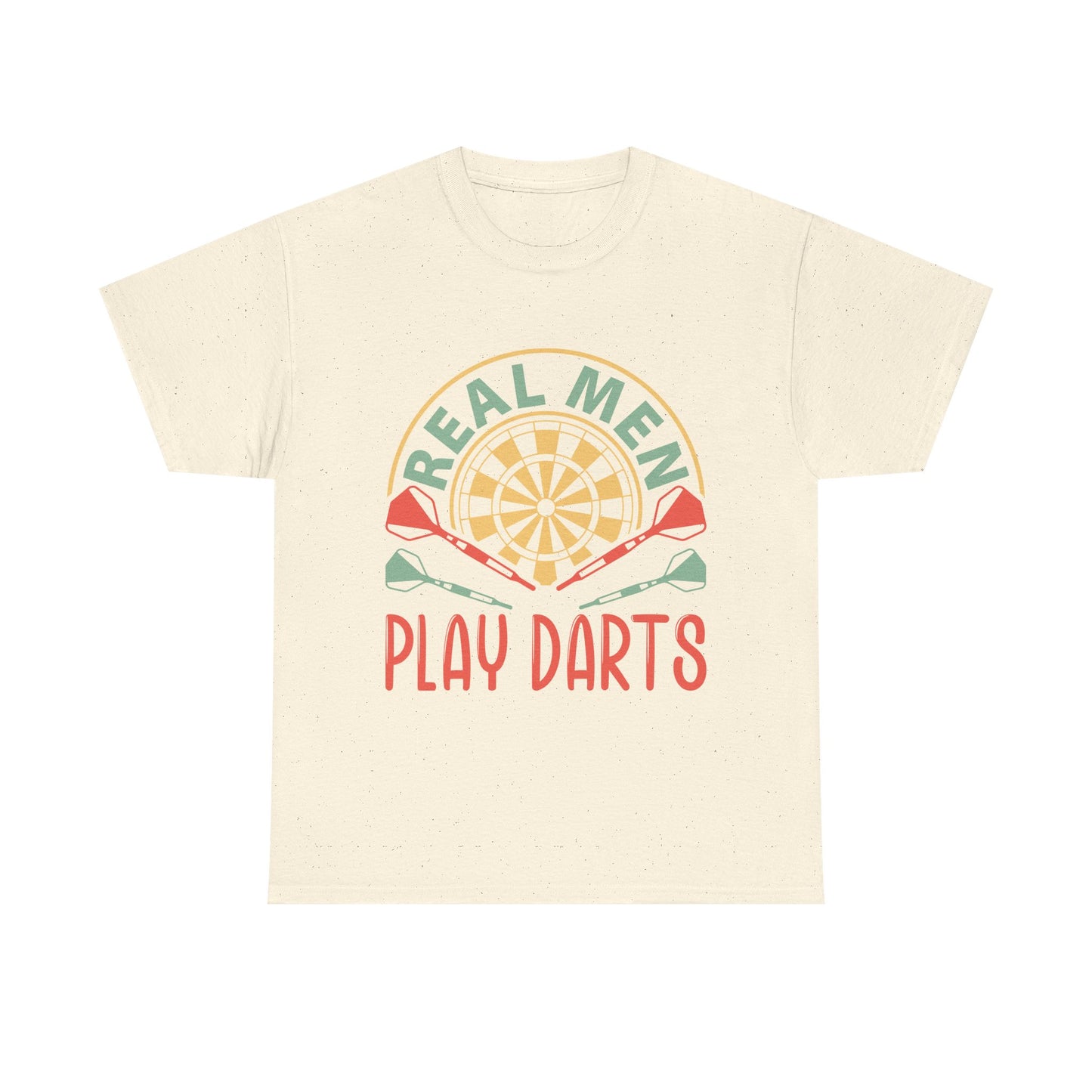 Darts T-Shirt — “Real Men Play Darts” Retro Dartboard Tee