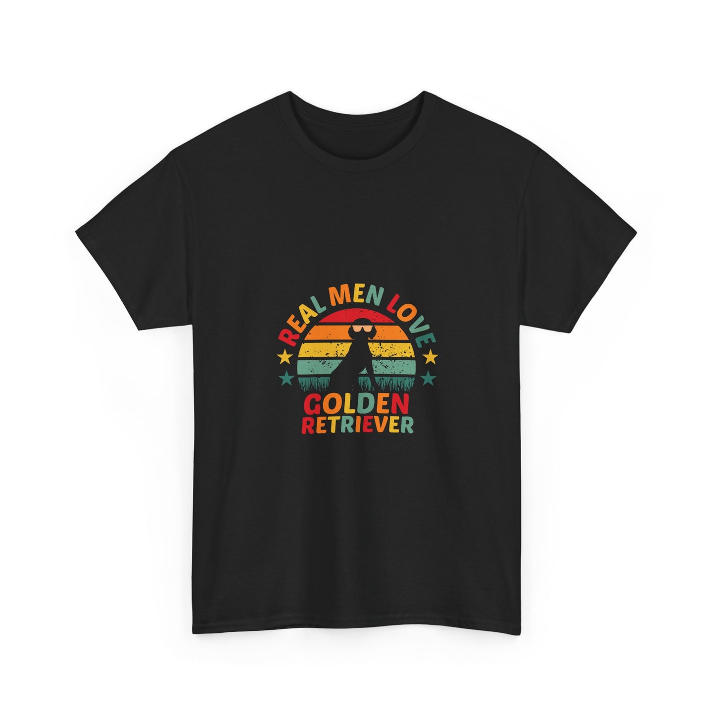 T-Shirt — "Real Men Love Golden Retriever" Retro Dog Tee