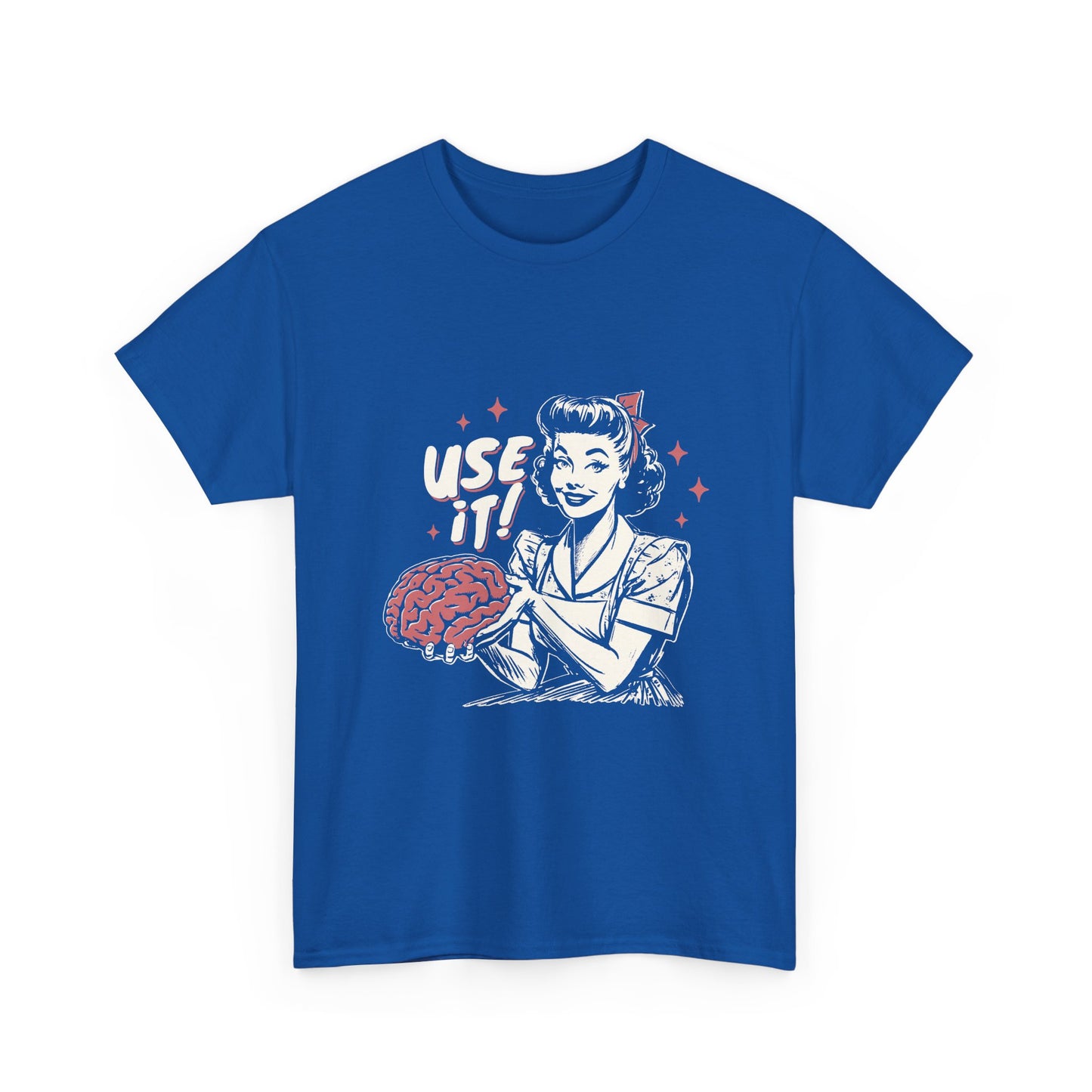 Use It! Retro Nurse Holding Brain Vintage Graphic Tee