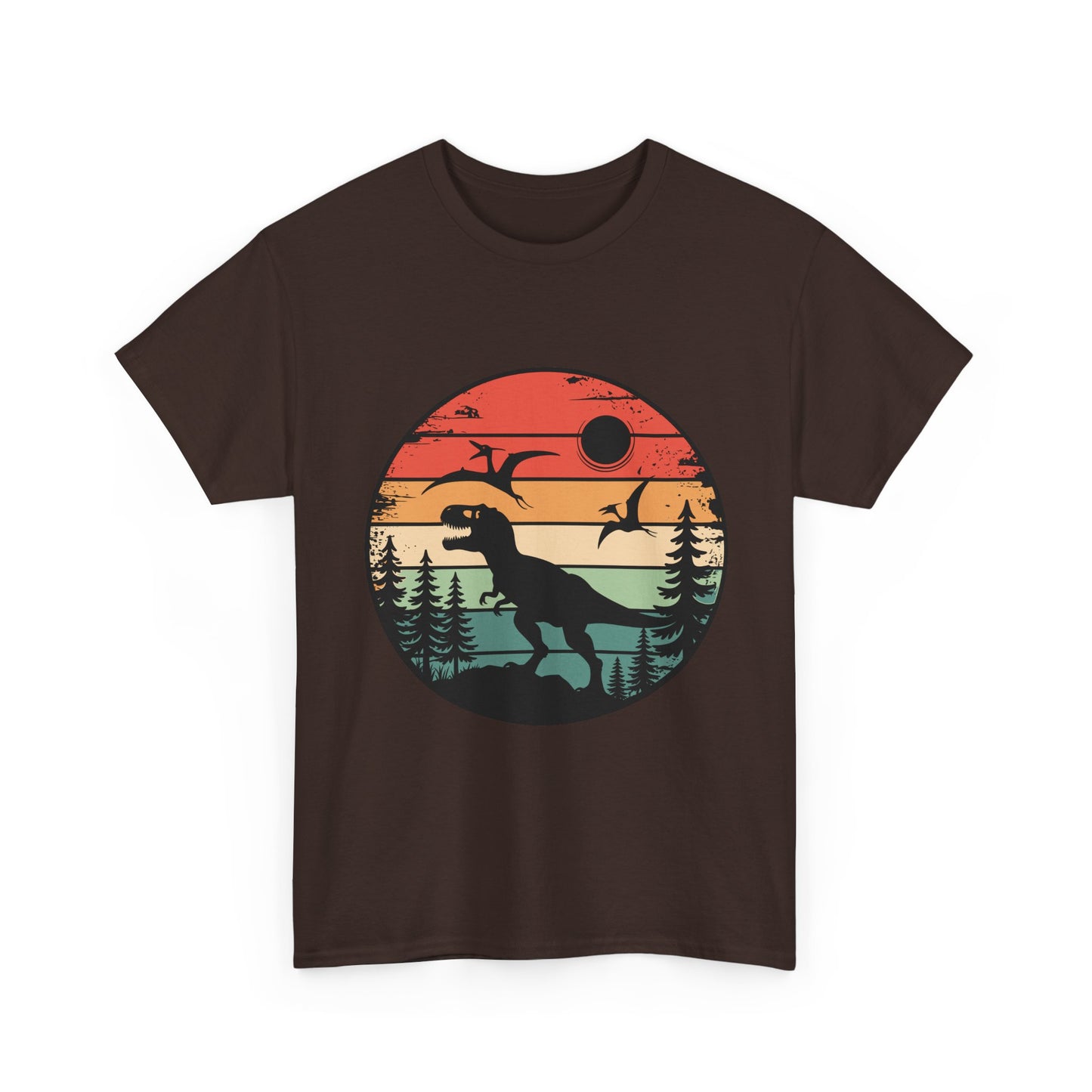 T-Rex Sunset Tee — Retro Dinosaur Graphic T-Shirt