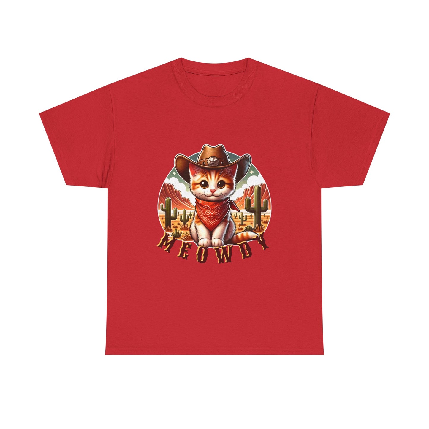 Cat Cowboy Tee — "Meowdy" Western Kitten Graphic T-Shirt
