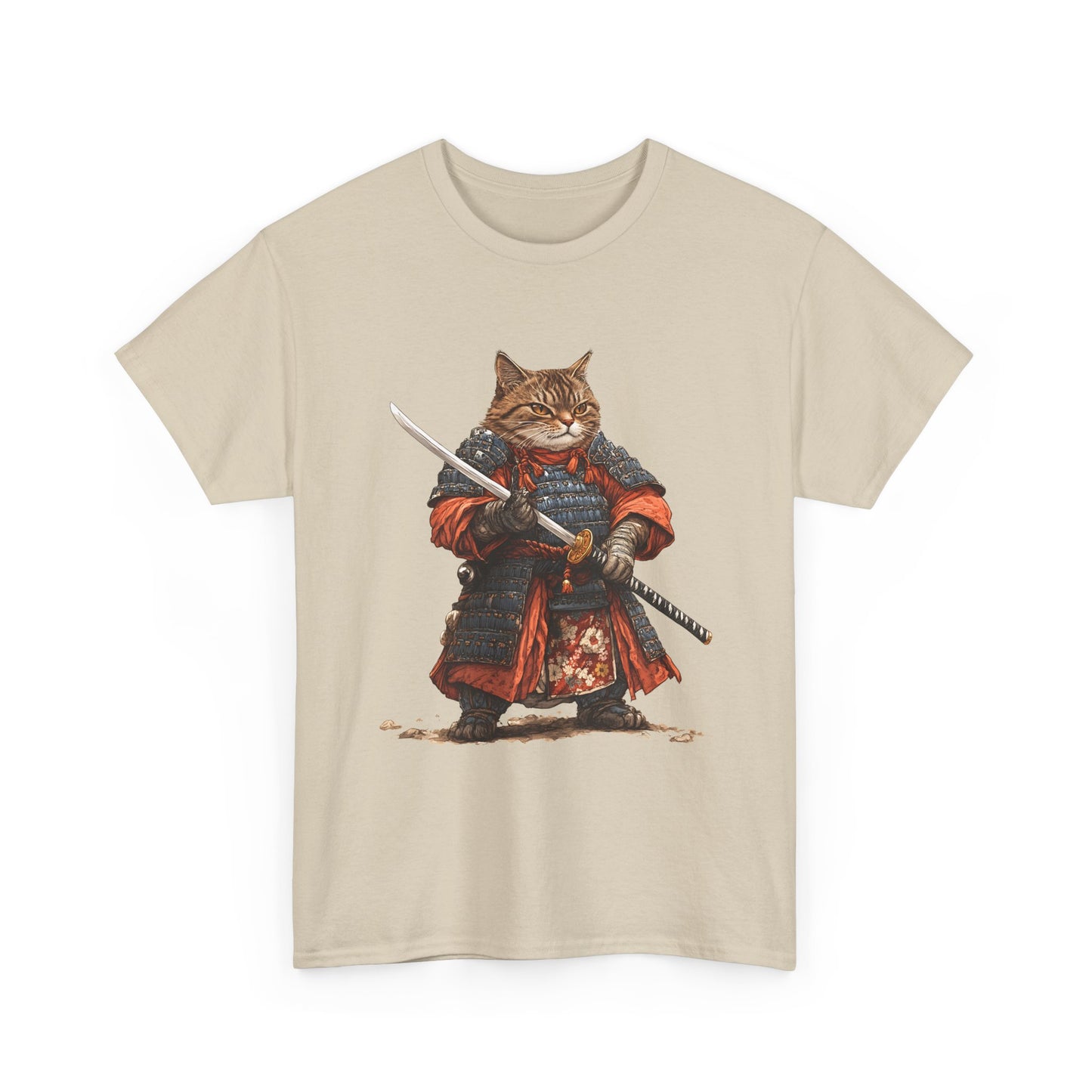 Samurai Cat T-Shirt – Warrior Tabby Graphic Tee