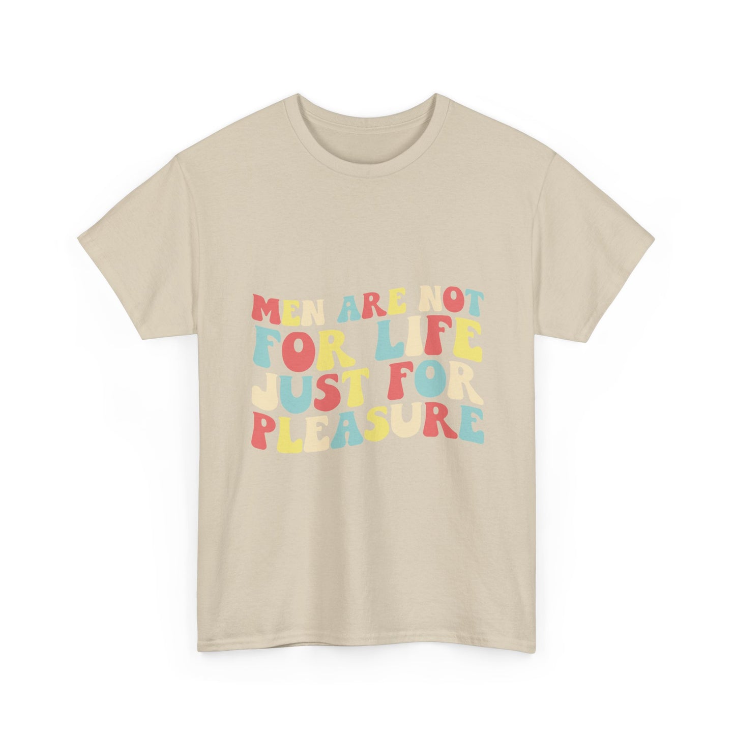 T-Shirt — "Men Are Not For Life Just For Pleasure" Retro Colorblock Graphic Tee