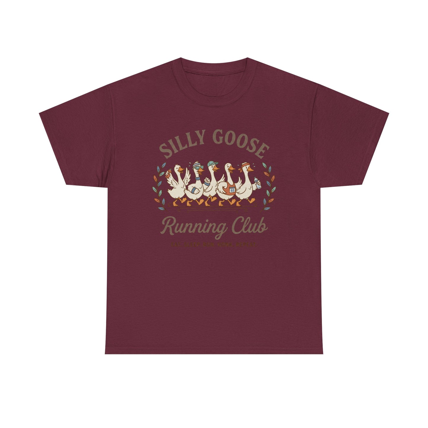 Silly Goose Running Club T‑Shirt — Funny Runner Tee (Eat. Sleep. Run. Honk. Repeat.)
