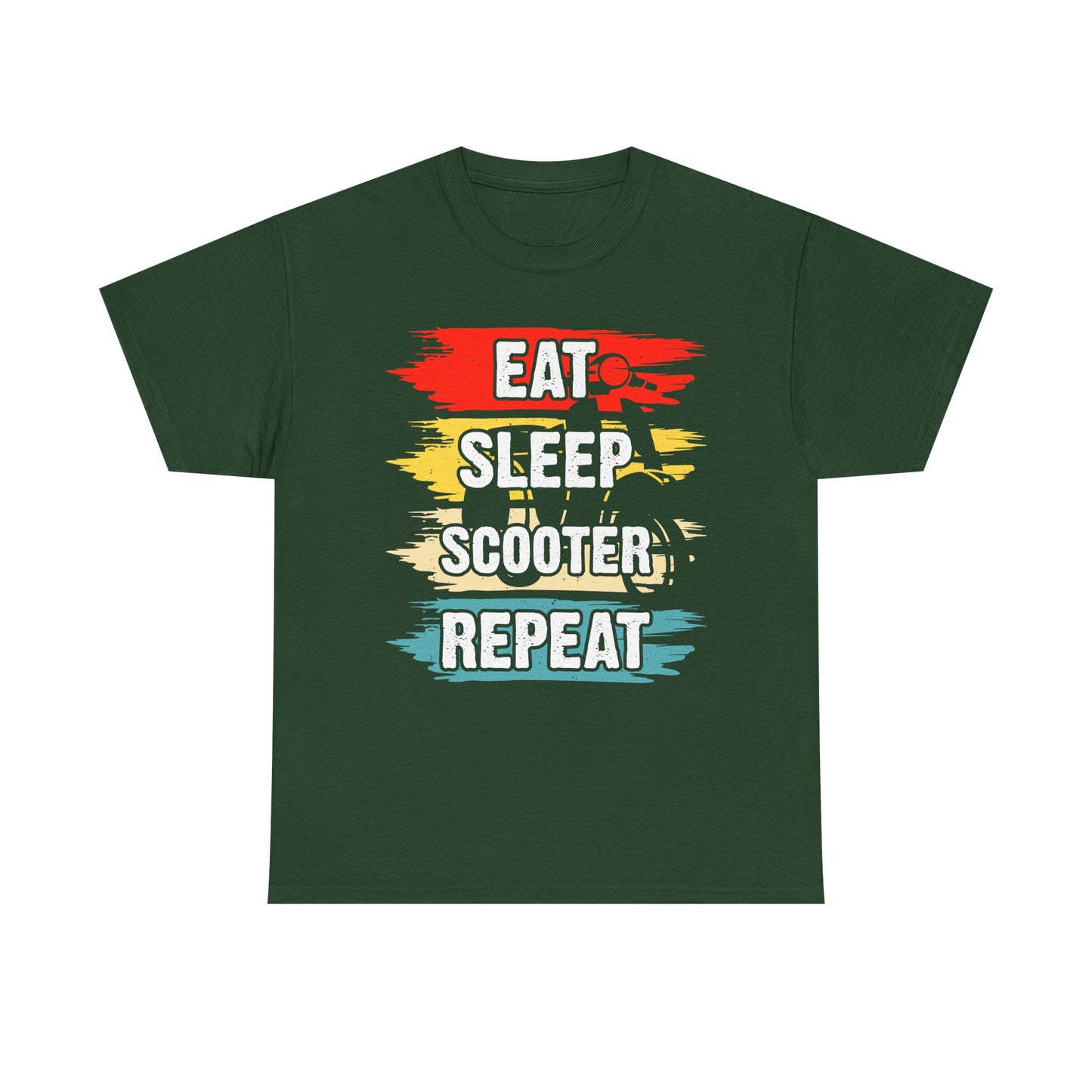 Eat Sleep Scooter Repeat T‑Shirt — Retro Scooter Rider Tee