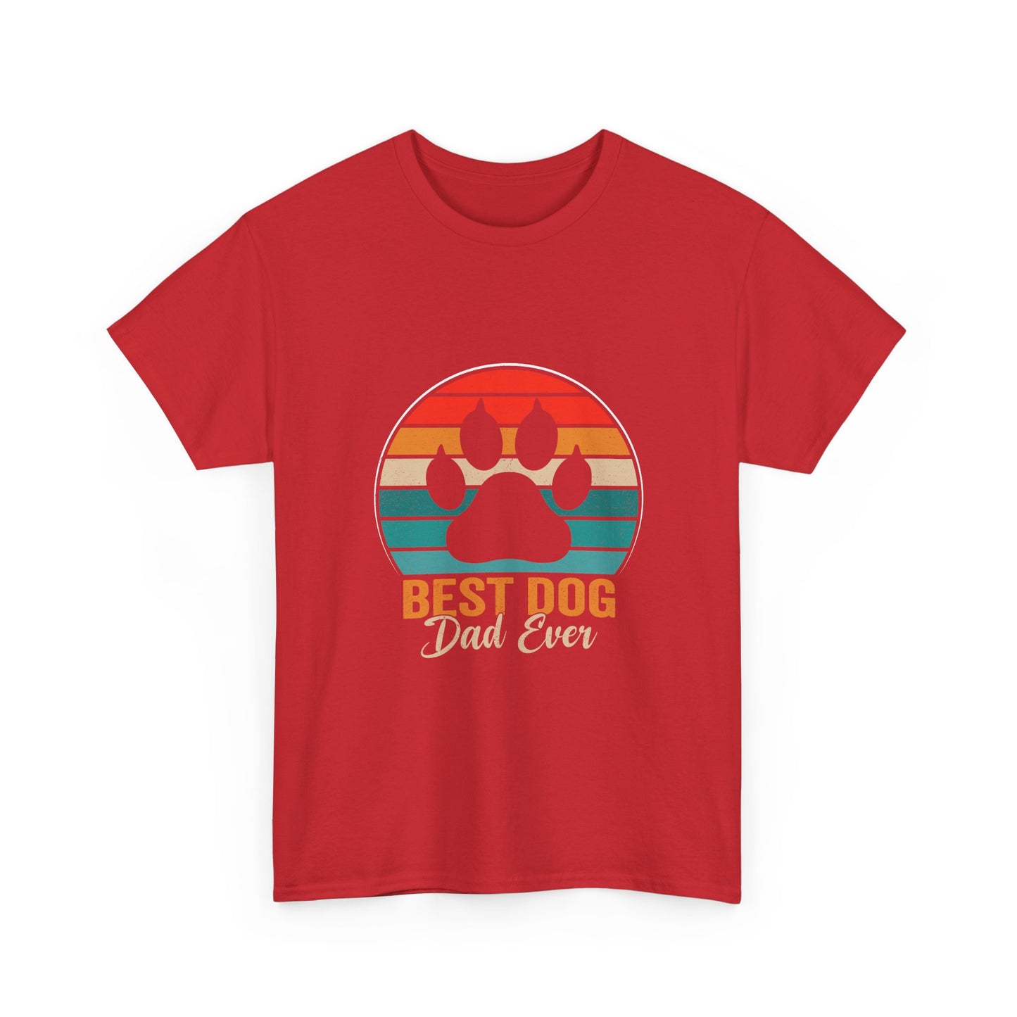 Best Dog Dad Ever T-Shirt — Retro Paw Print Tee for Dog Lovers