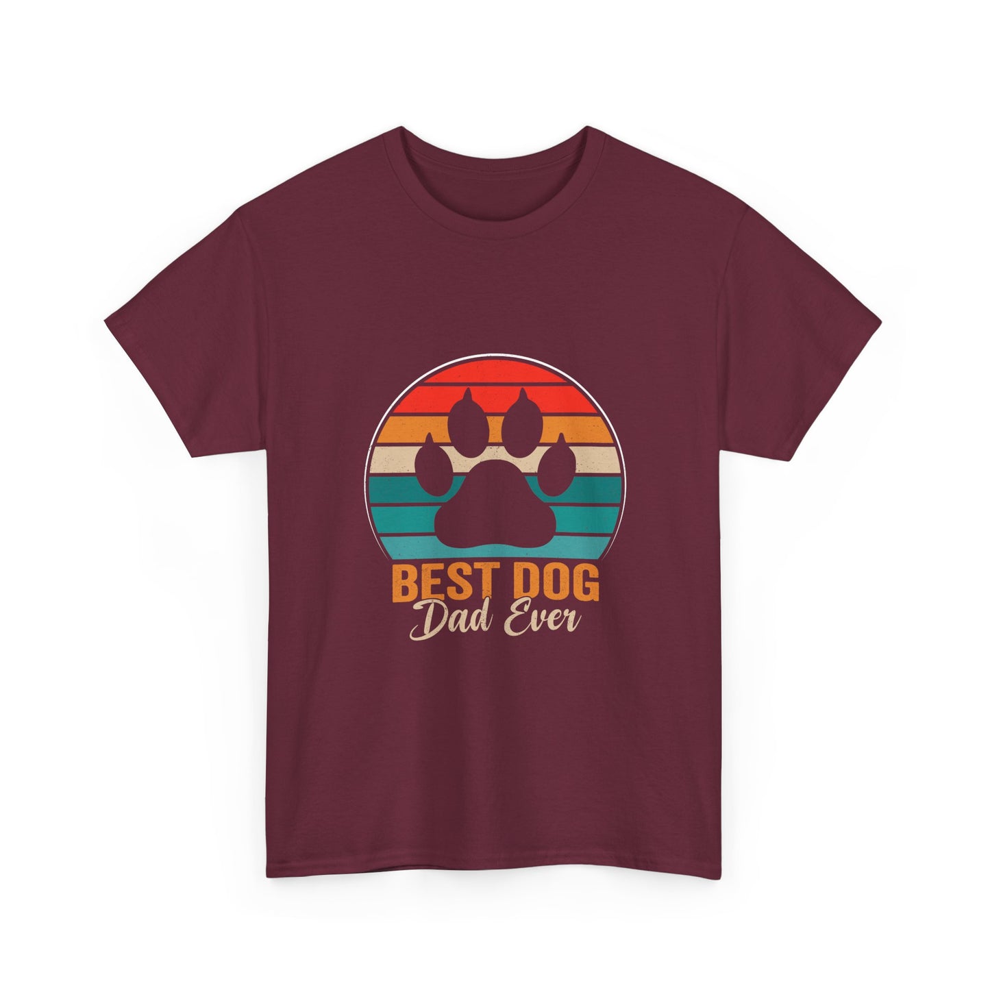 Best Dog Dad Ever T-Shirt — Retro Paw Print Tee for Dog Lovers