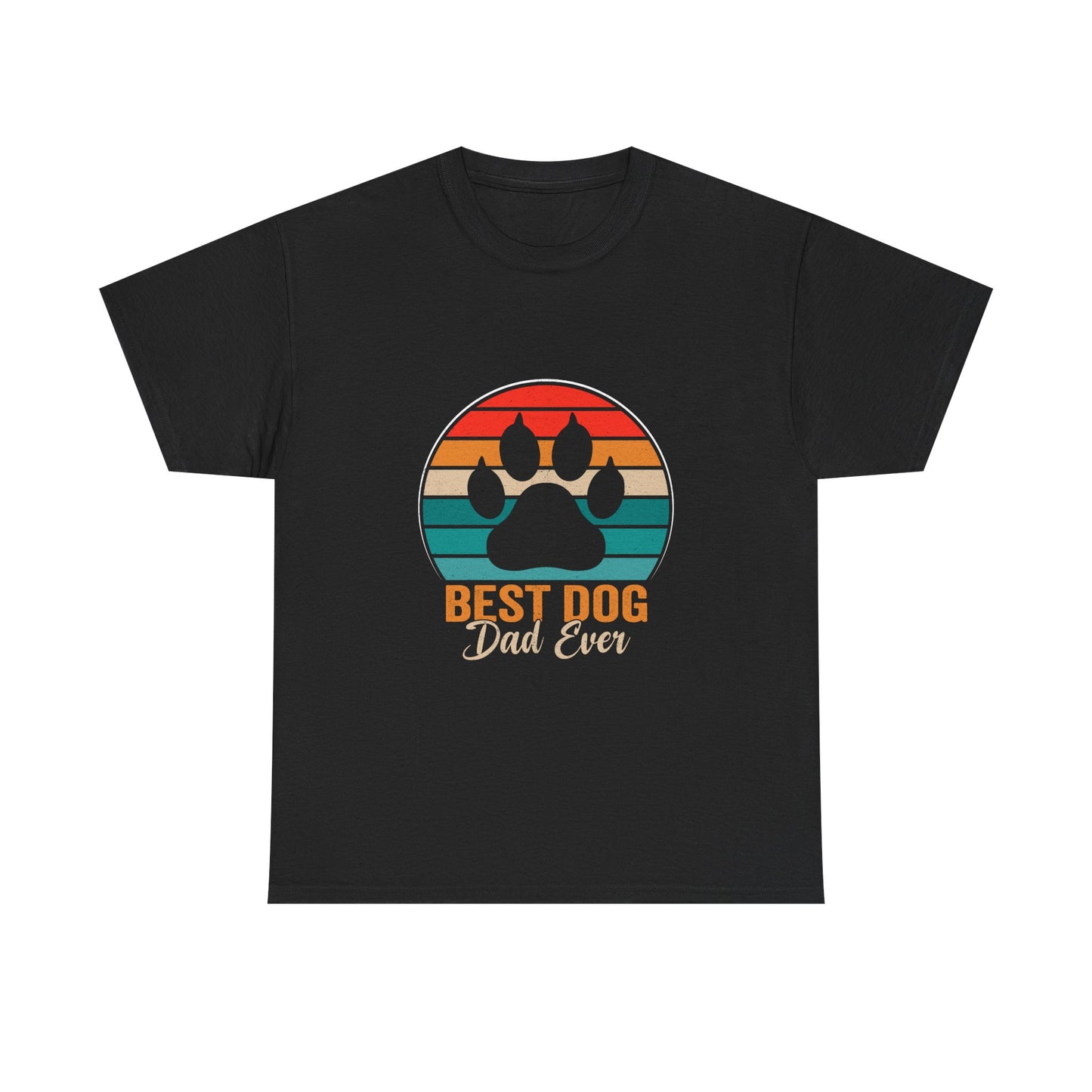 Best Dog Dad Ever T-Shirt — Retro Paw Print Tee for Dog Lovers