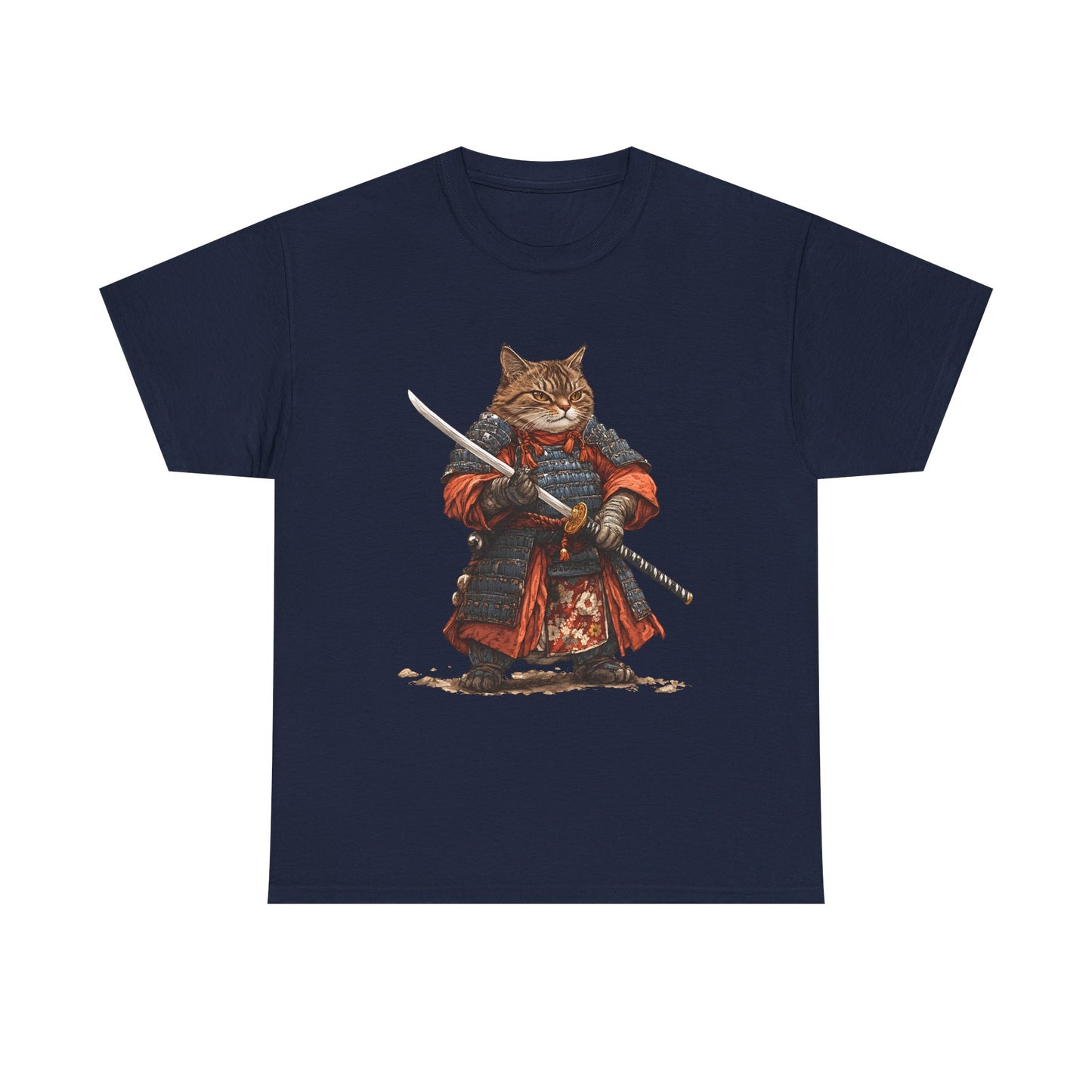 Samurai Cat T-Shirt – Warrior Tabby Graphic Tee