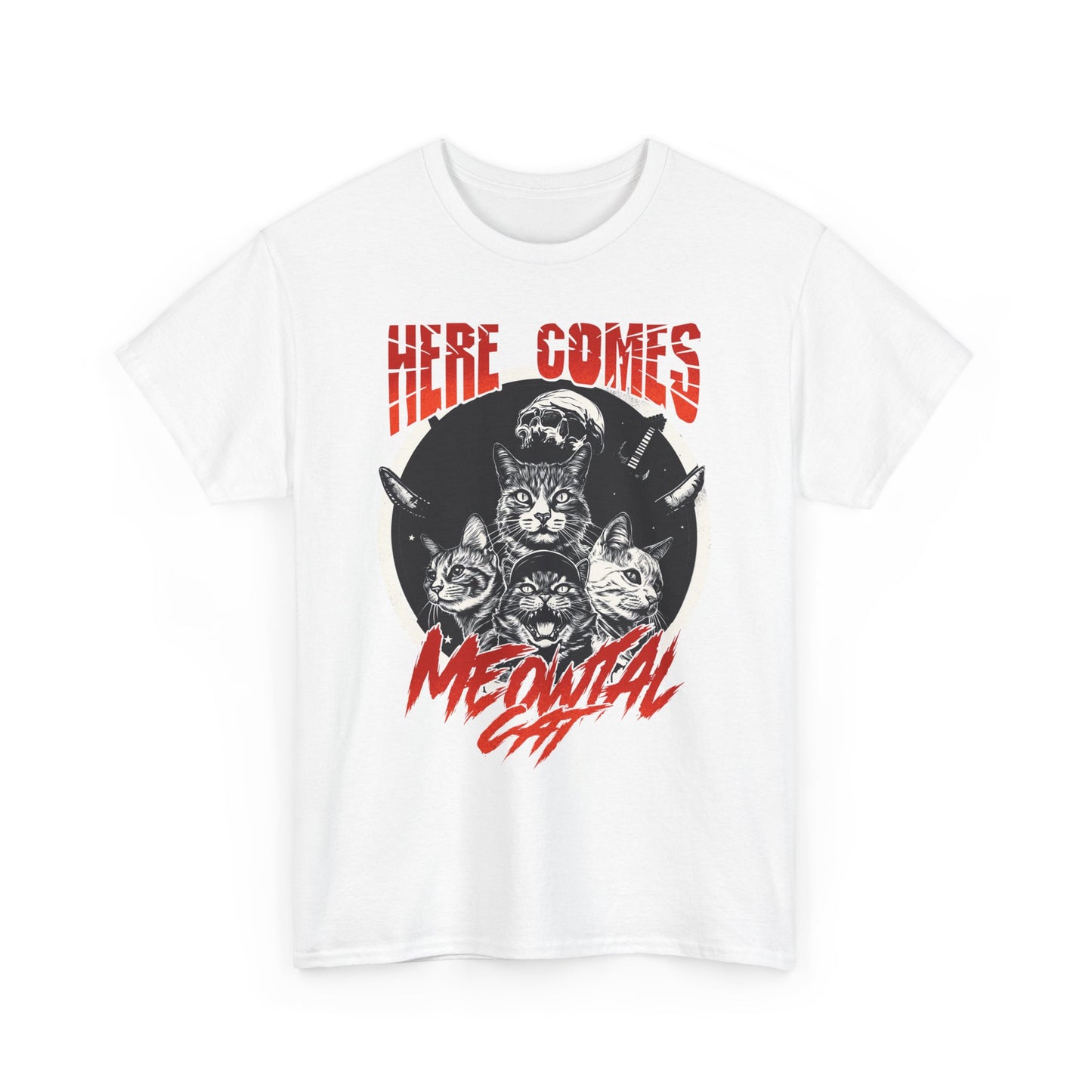 Here Comes Meowtal Cat Band T-Shirt