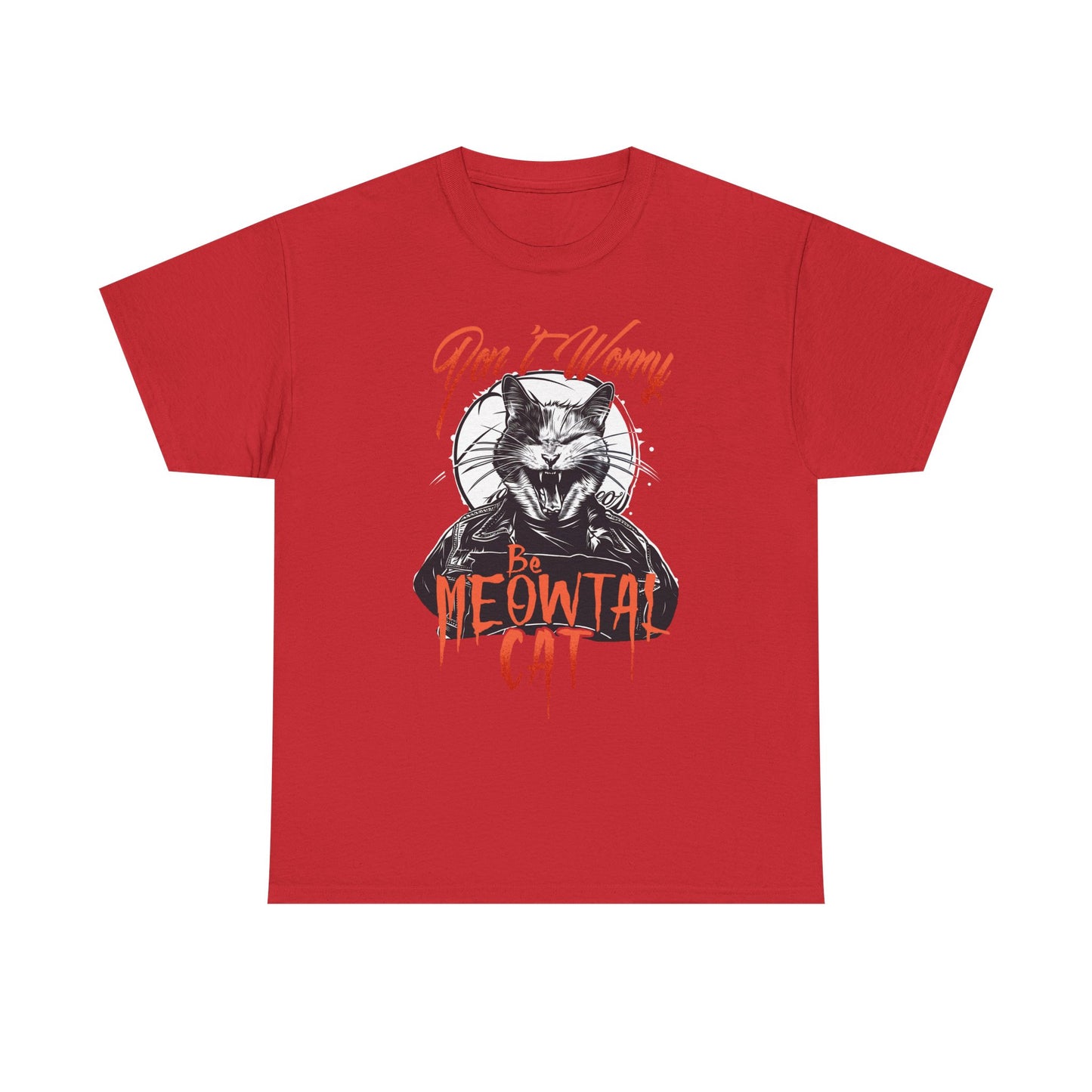 Meowtal Cat T-Shirt — 'Don't Worry' Gothic Cat Graphic Tee