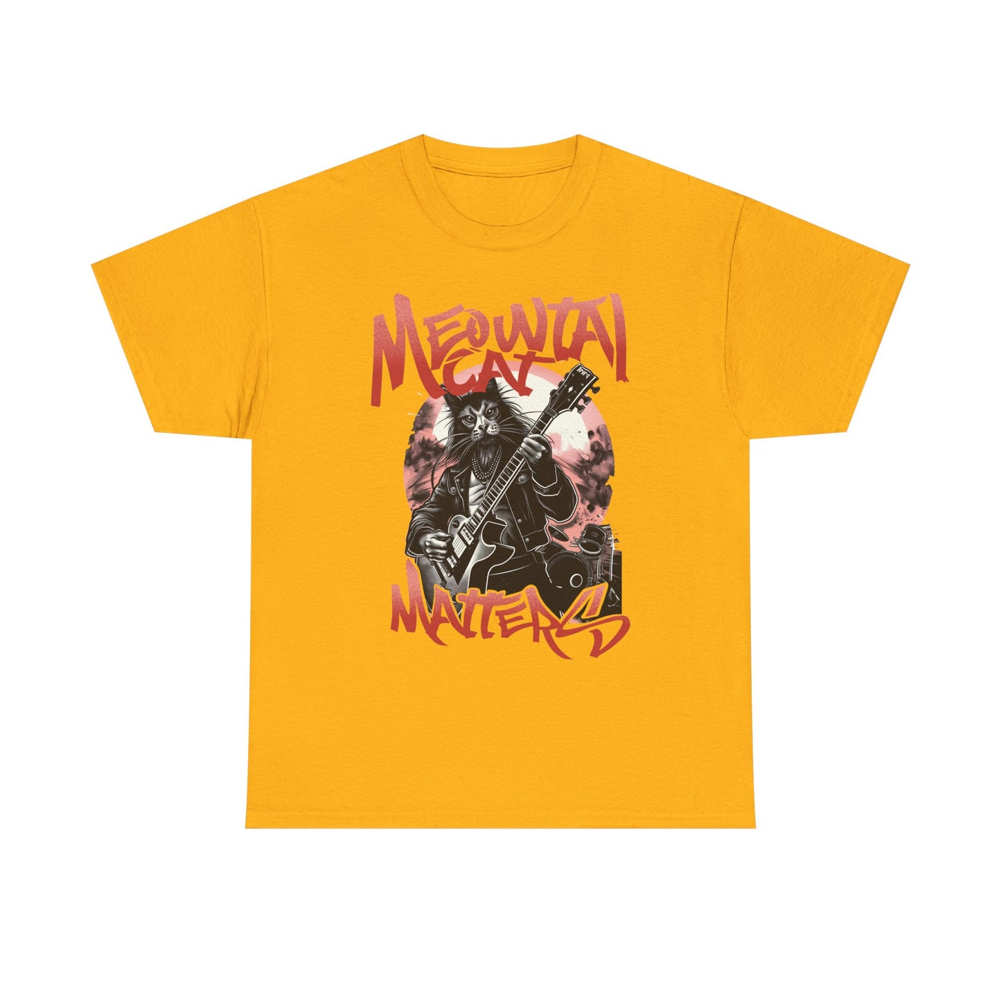 Cat Metal T-Shirt – “Meowtal Matters” Rock Guitar Cat Tee