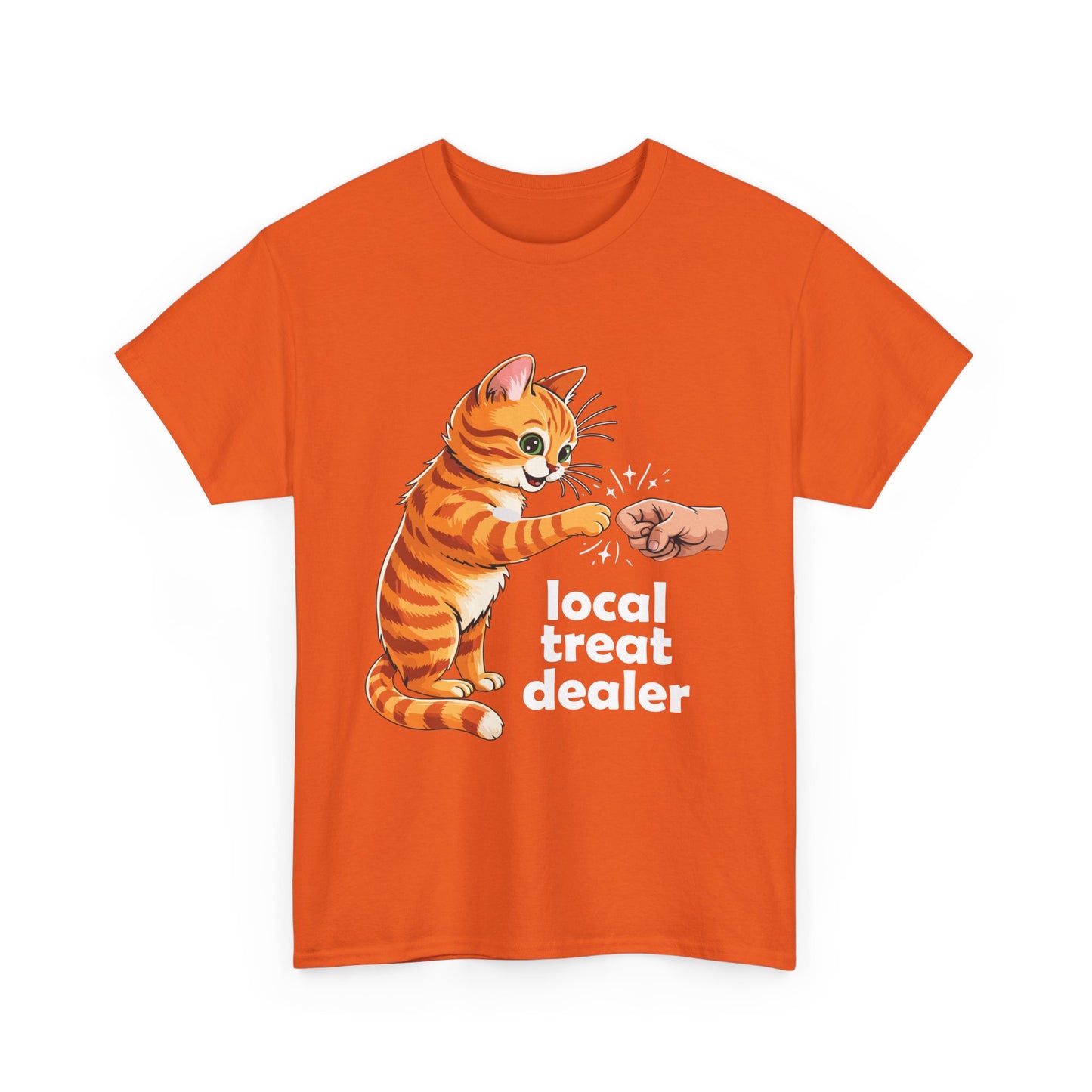 Cat T-Shirt — "Local Treat Dealer" Cute Ginger Kitty Fist Bump Tee