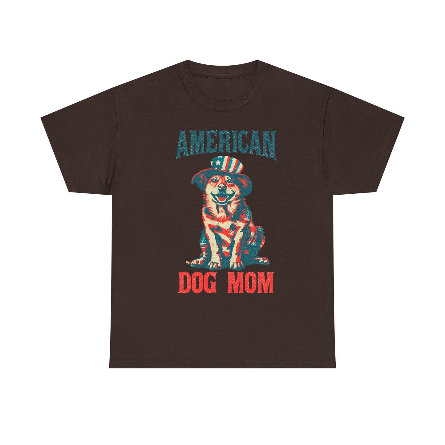 American Dog Mom T-Shirt — Patriotic Pup Tee for Dog Lovers