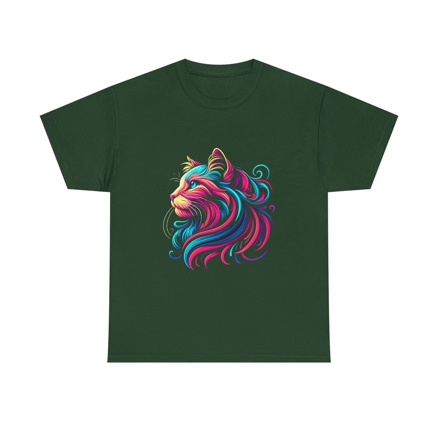 Cat T-Shirt — Colorful Swirl Cat Art Tee