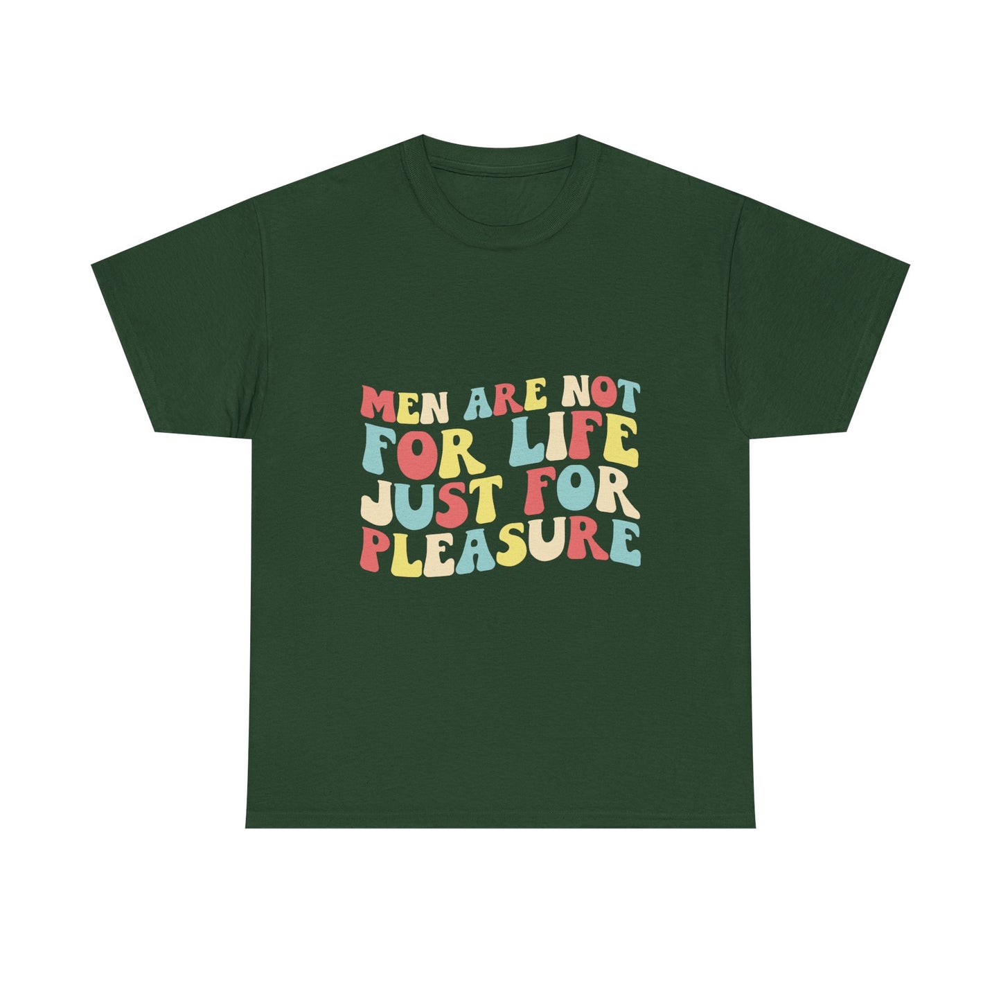 T-Shirt — "Men Are Not For Life Just For Pleasure" Retro Colorblock Graphic Tee