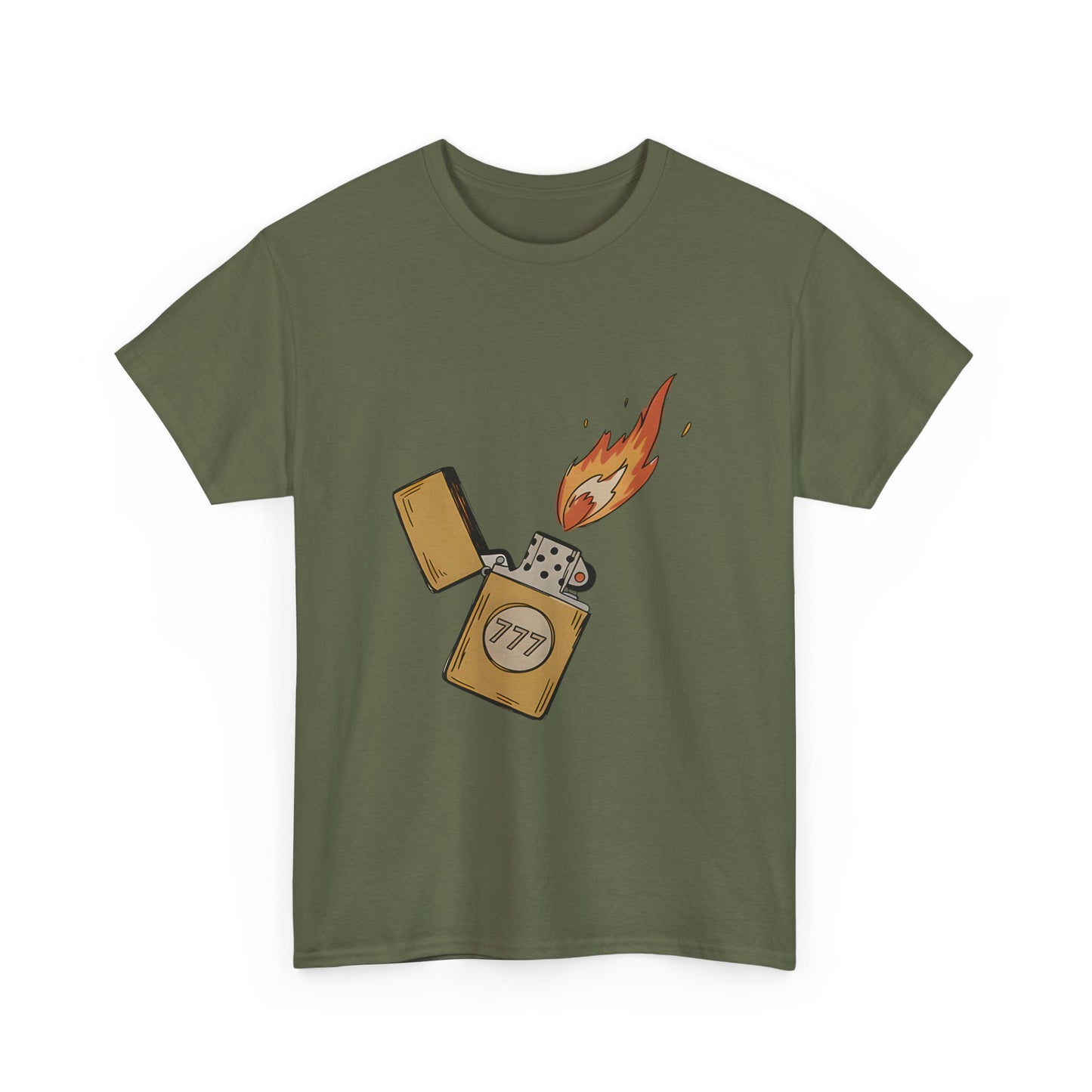 Lighter Flame Graphic Tee — Retro Zippo Illustration T-Shirt
