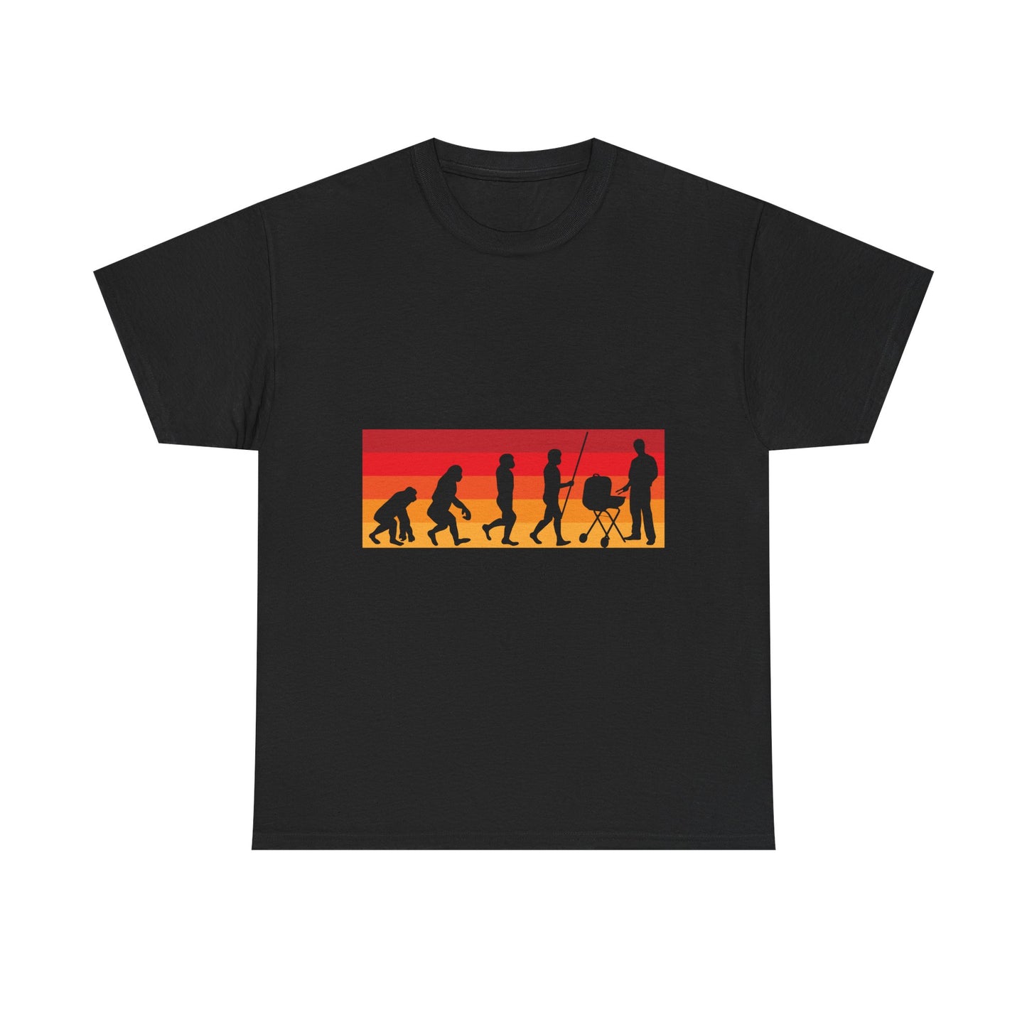 Evolution of Parenthood T-Shirt — Retro Sunset Dad to Parent Silhouette Tee