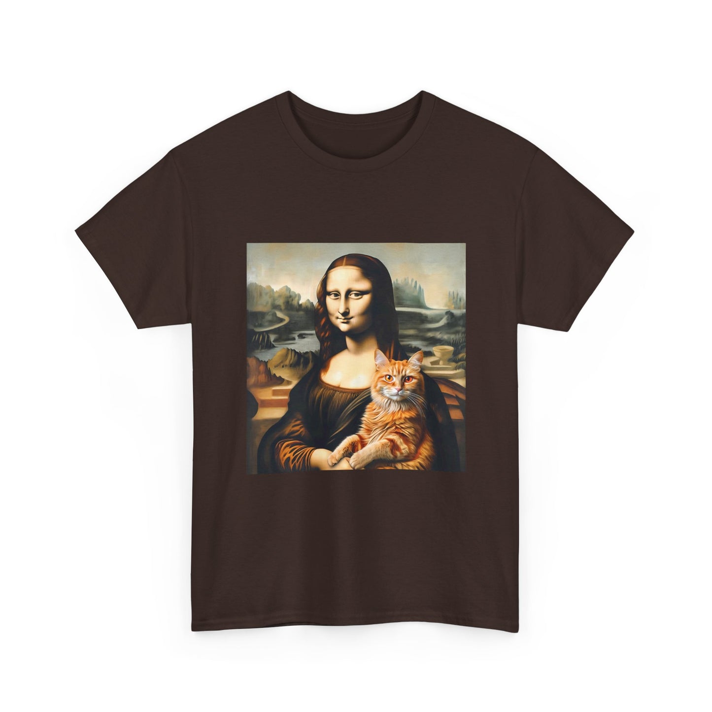 T-Shirt — Mona Lisa Holding a Cat Graphic Tee
