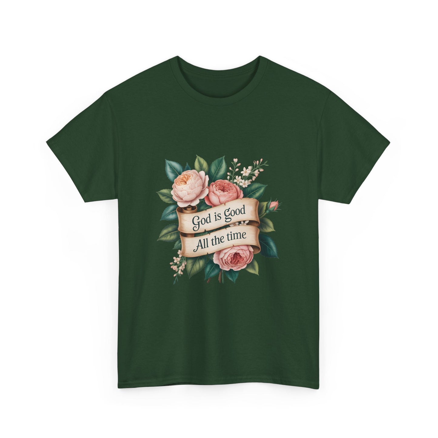 Floral "God is Good All the Time" T‑Shirt