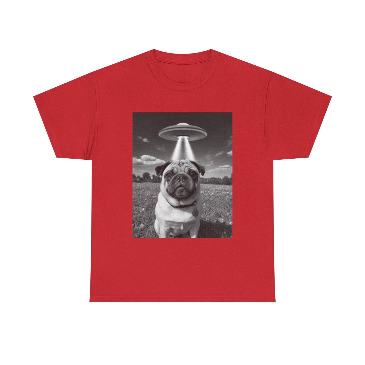 Pug Abduction Tee - Funny UFO Dog Graphic Shirt