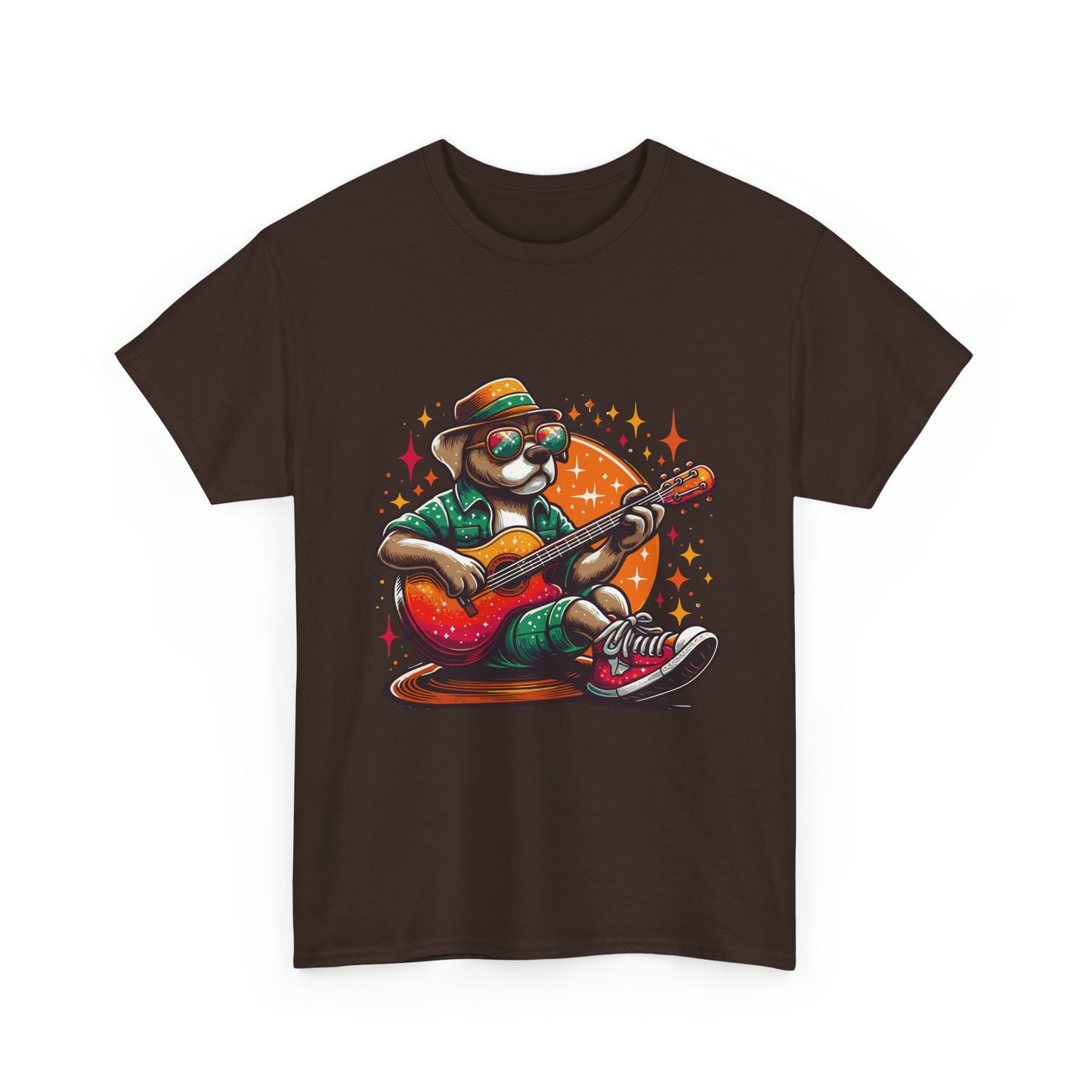 Dog Playing Guitar T‑Shirt — Retro Chill Music Tee for Guitar Lovers