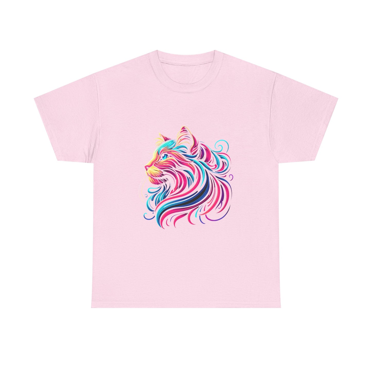 Colorful Cat Portrait T-Shirt — Vibrant Whimsical Feline Tee