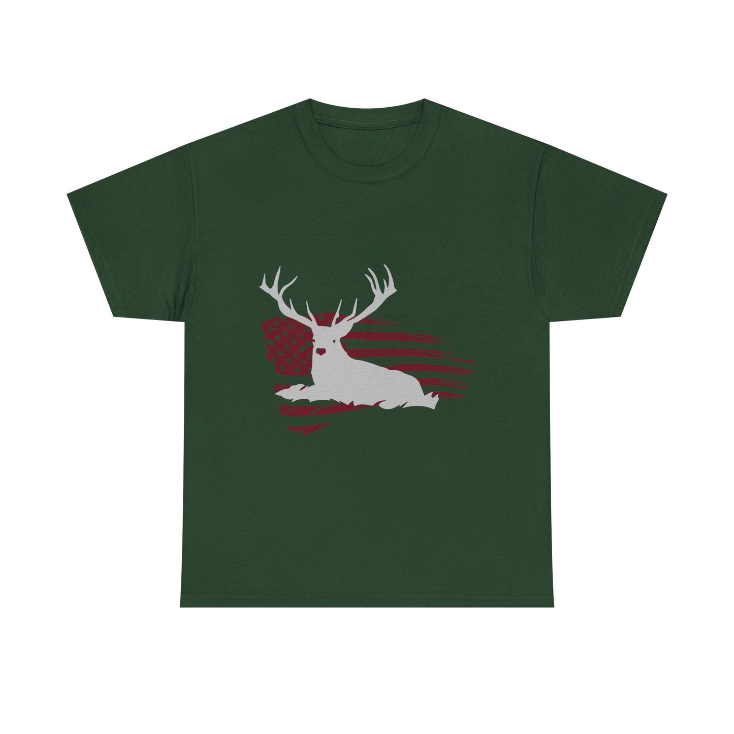 Patriotic Deer Flag T‑Shirt – American Hunting Graphic Tee