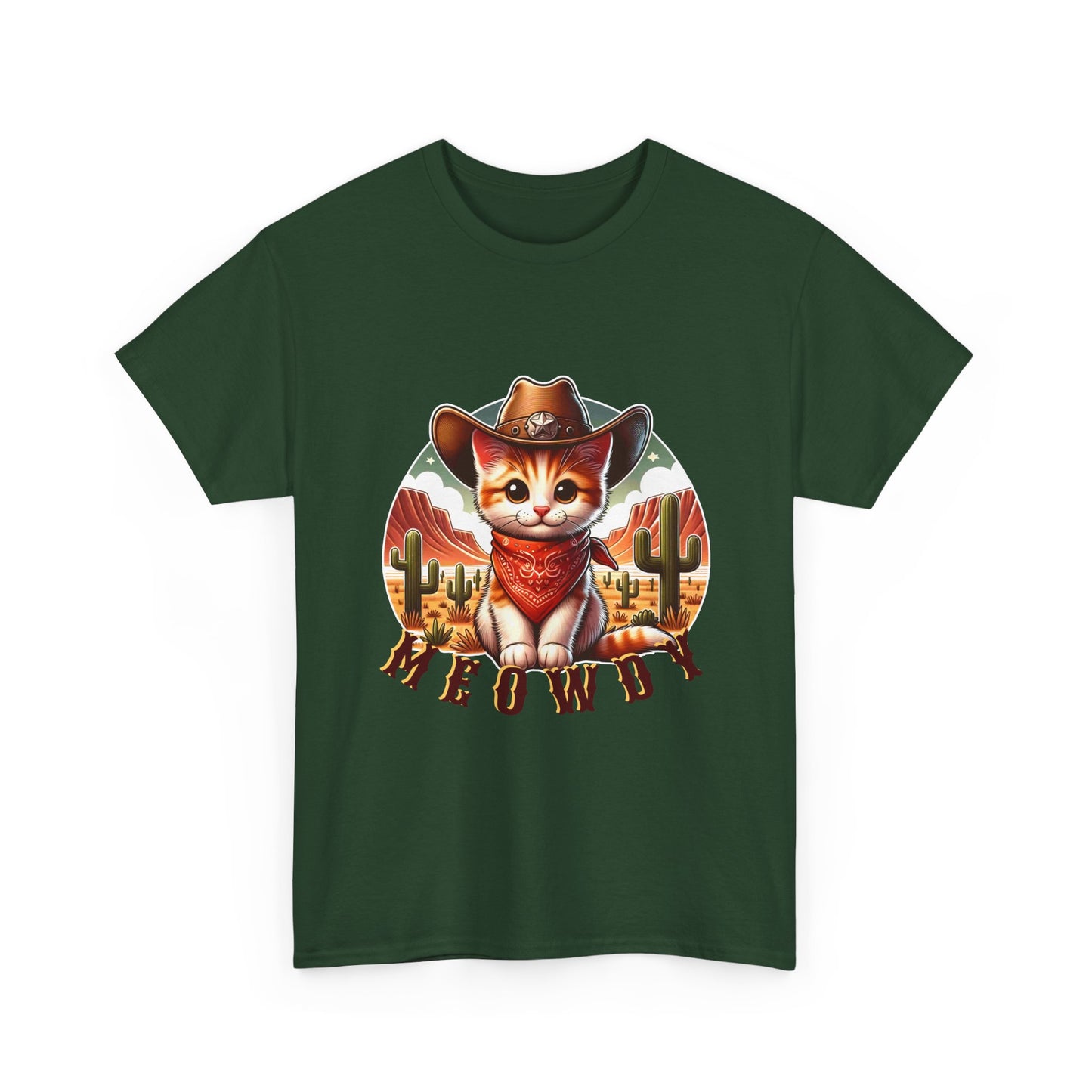 Cat Cowboy Tee — "Meowdy" Western Kitten Graphic T-Shirt