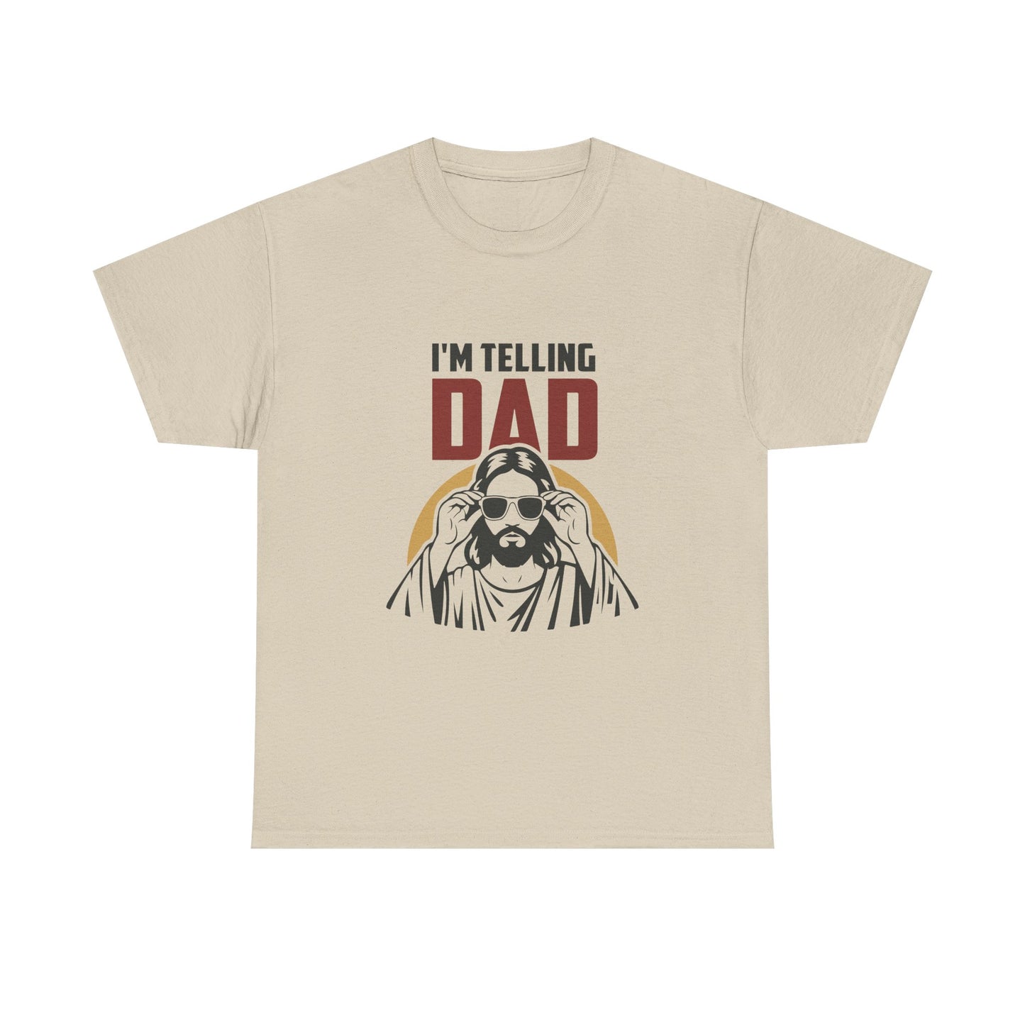 I'm Telling Dad T‑Shirt — Funny Retro Jesus Graphic Tee for Fathers Day & Family Gifts