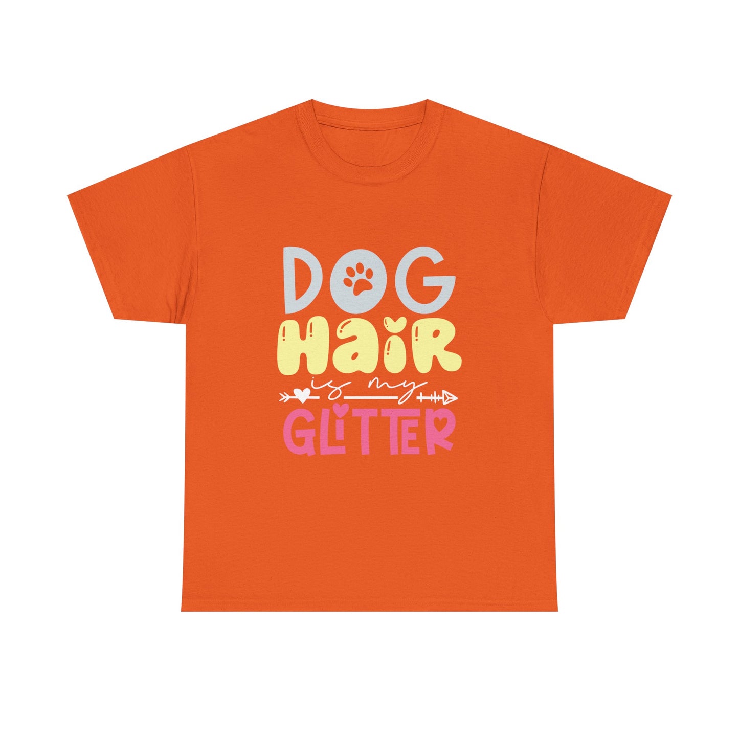 Dog Hair Glitter T-Shirt — Cute Paw Print Pet Lover Tee