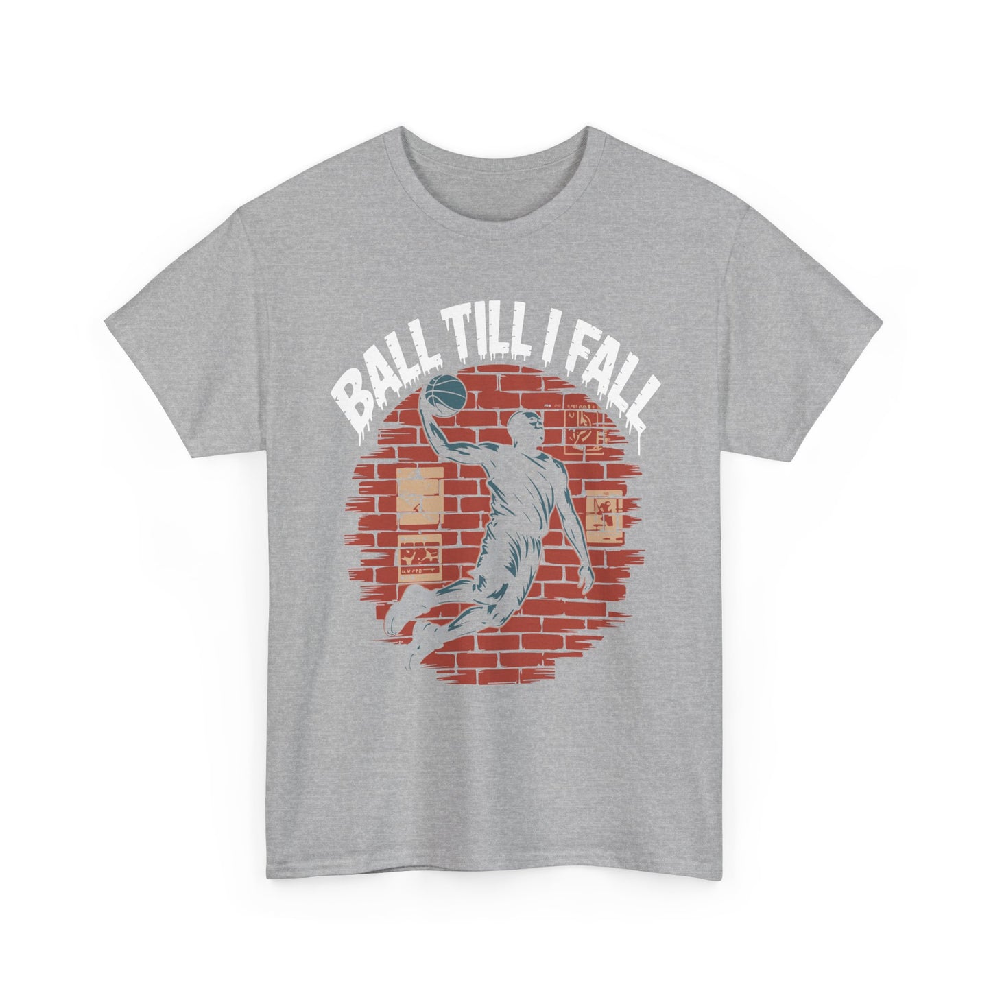 Basketball 'Ball Till I Fall' Tee — Vintage Brick Dunk Graphic T-Shirt