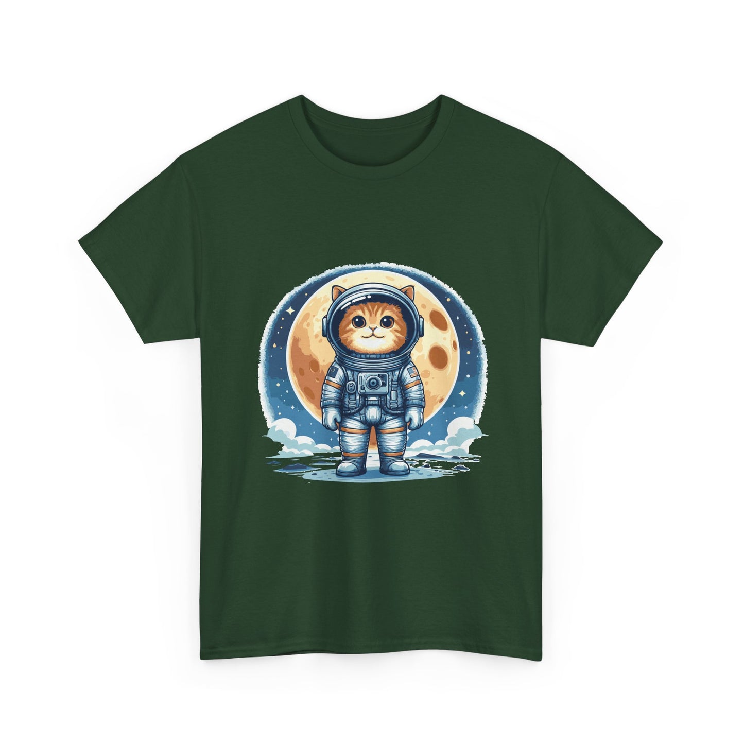 Astronaut Cat T-Shirt – Cute Space Kitty Tee with Moon