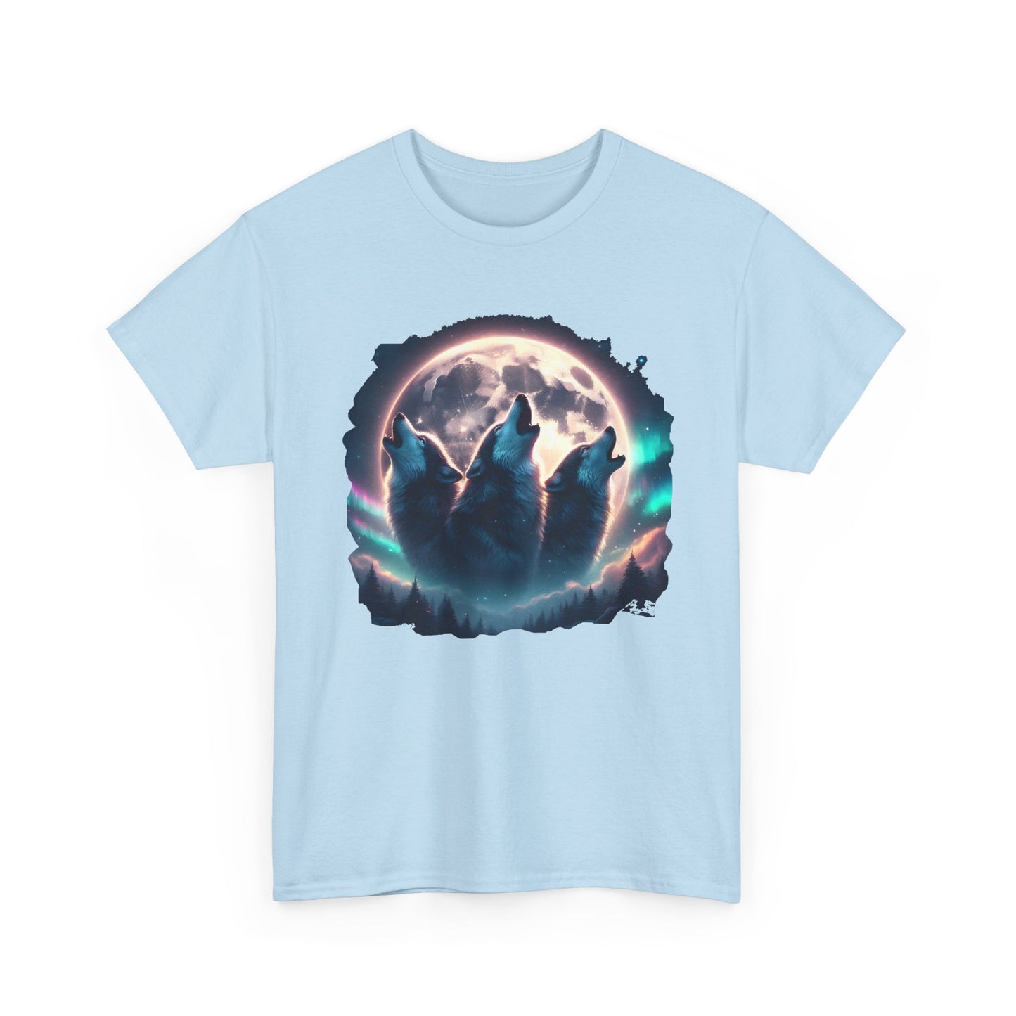 Wolf Moon T-Shirt — Howling Wolves Silhouette at Full Moon Graphic Tee