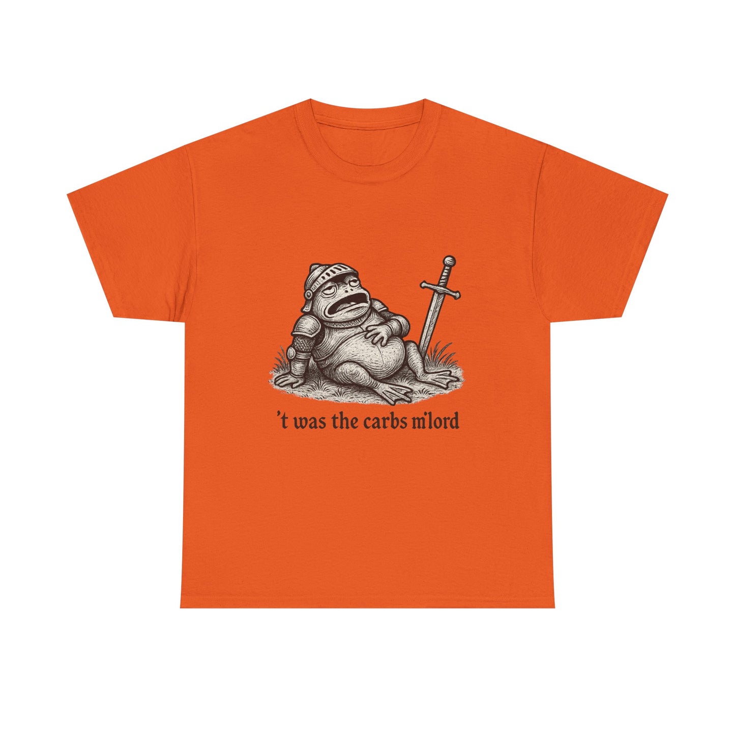 T-Shirt — 't was the carbs m'lord Funny Fantasy Frog Graphic Tee