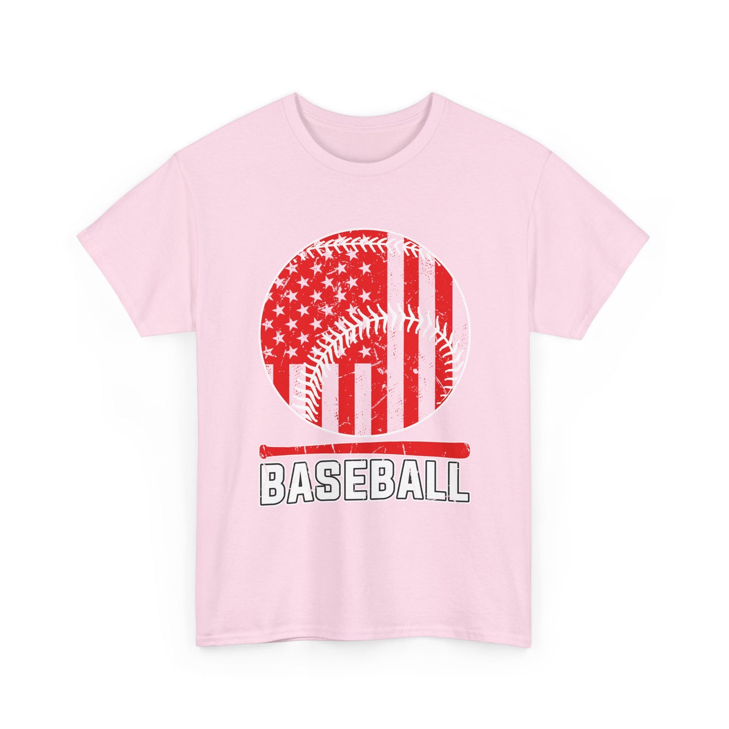 Baseball Flag Graphic Tee — Red & Black Baseball USA Design