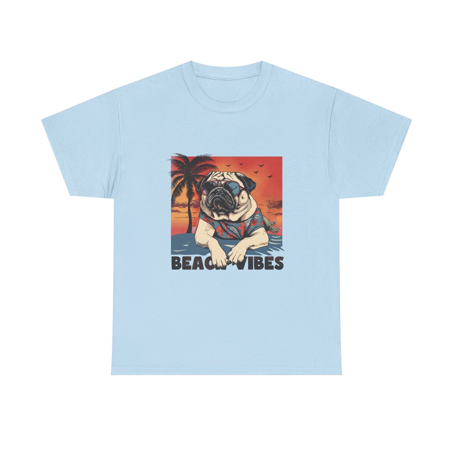 Beach Vibes Pug T‑Shirt
