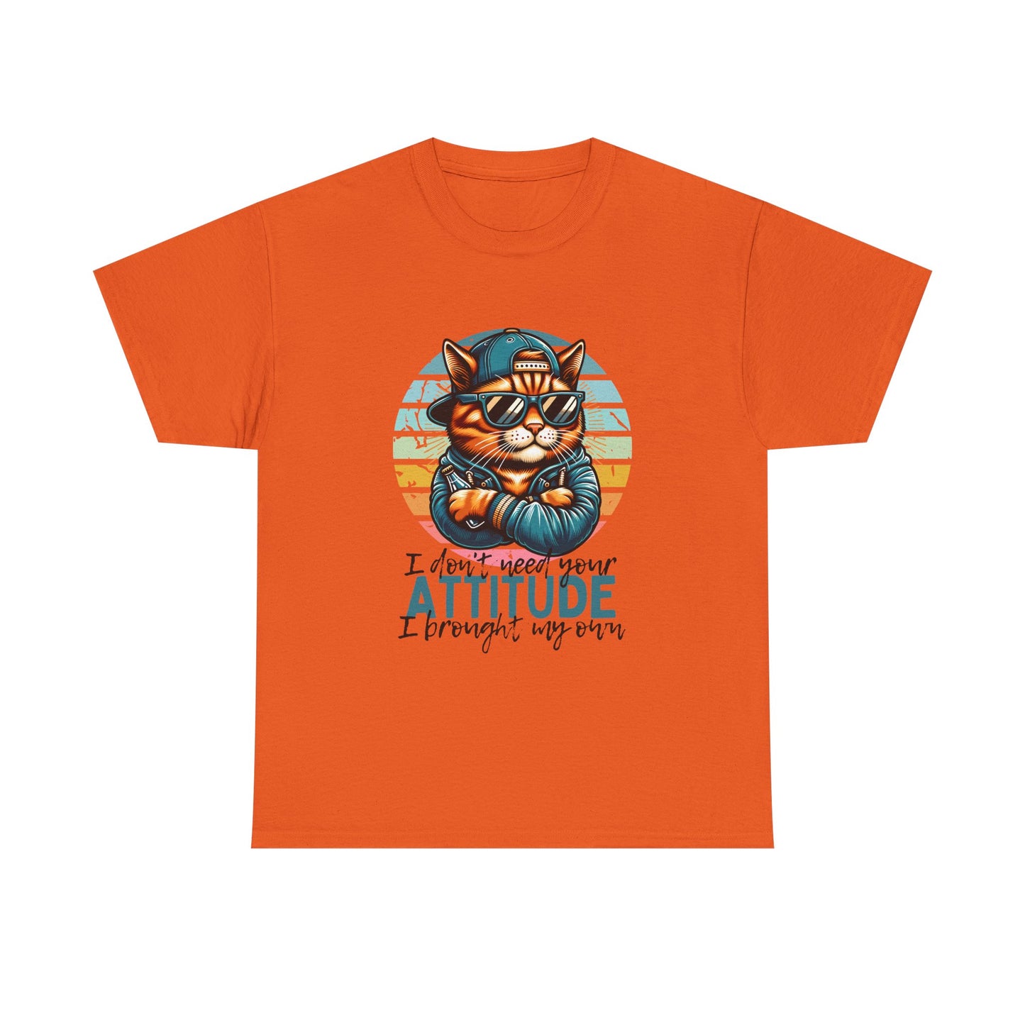 Cat Attitude T-Shirt – Retro Cool Cat Graphic Tee ("I didn’t lose my attitude, I brought my own")