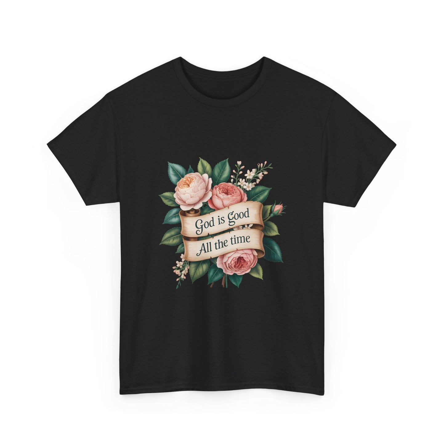 Floral "God is Good All the Time" T‑Shirt