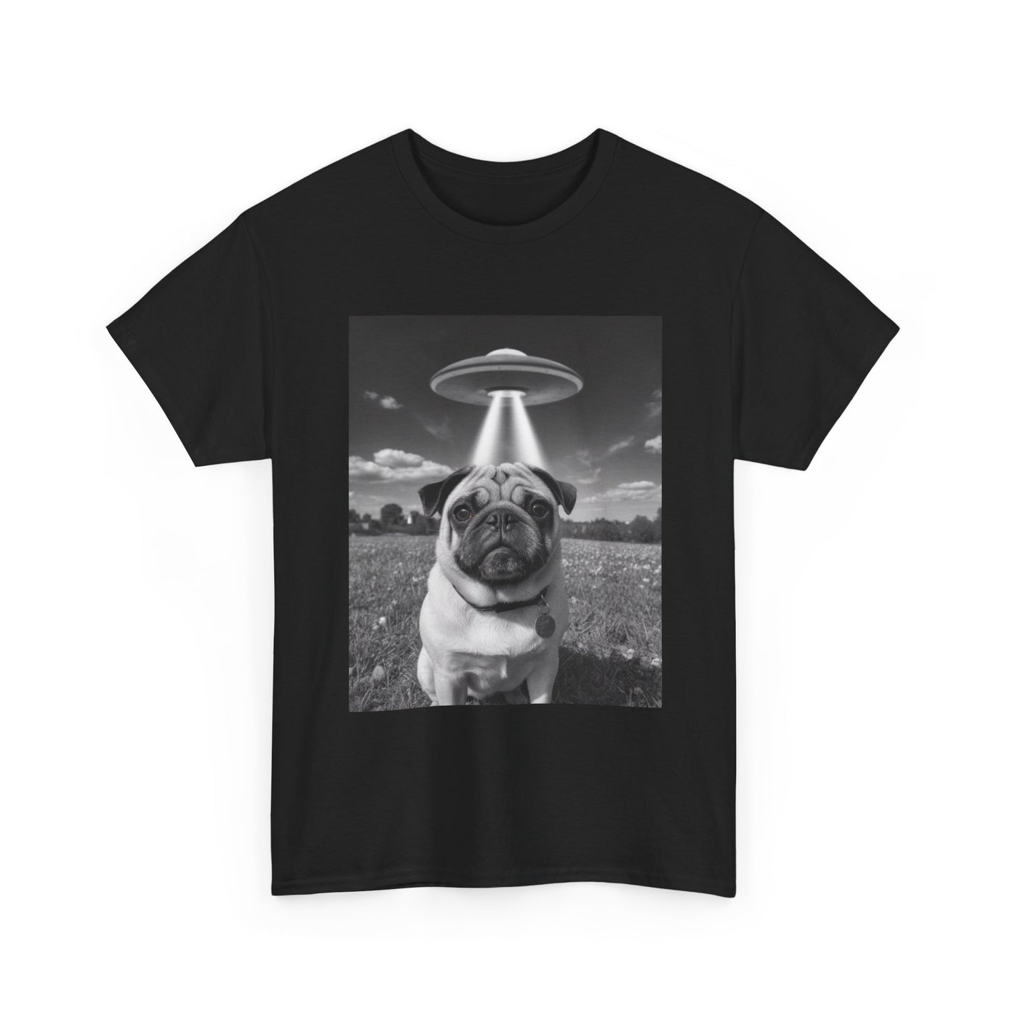 Pug Abduction Tee - Funny UFO Dog Graphic Shirt