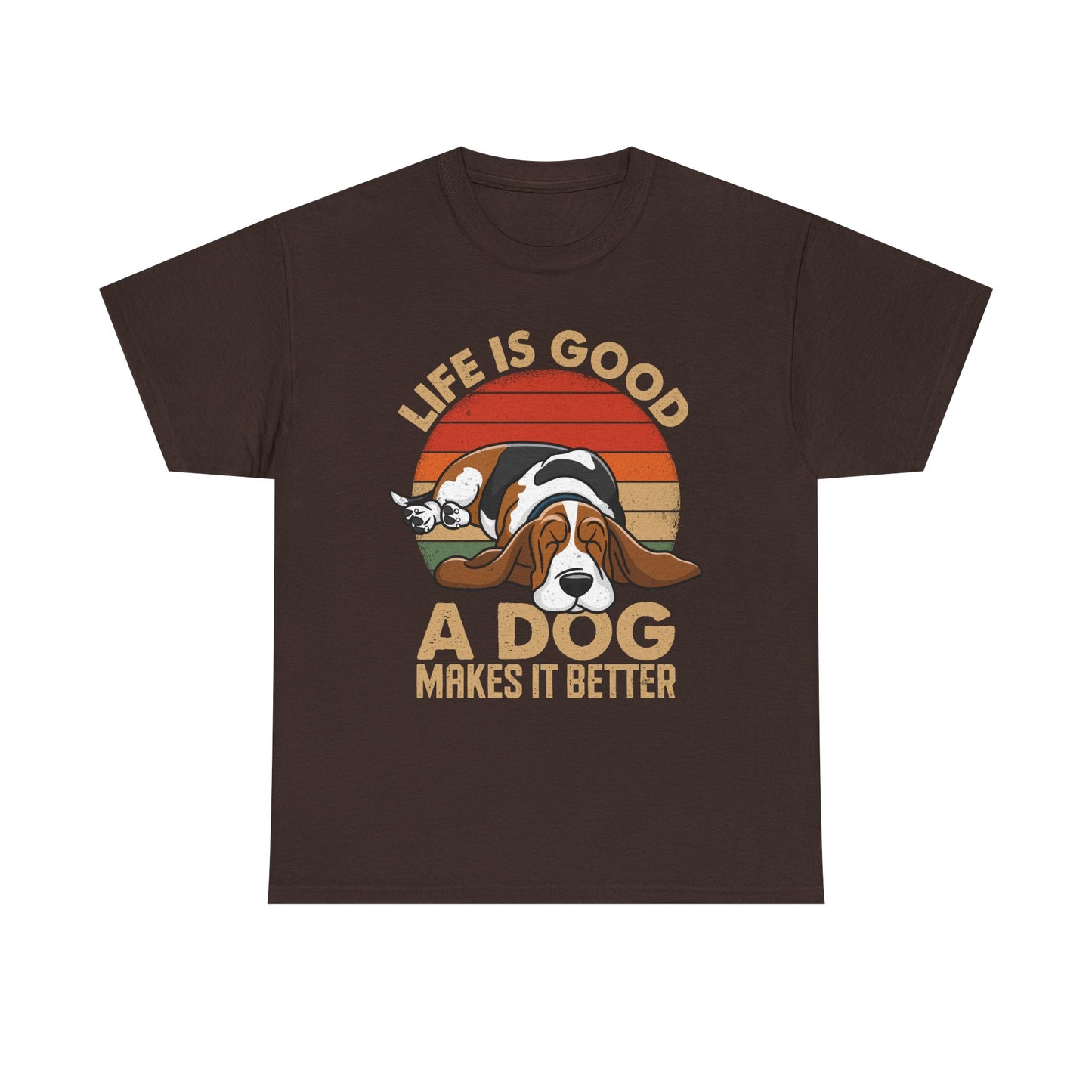 Life Is Good "A Dog Makes It Better" T-Shirt — Cute Retro Dog Lover Tee