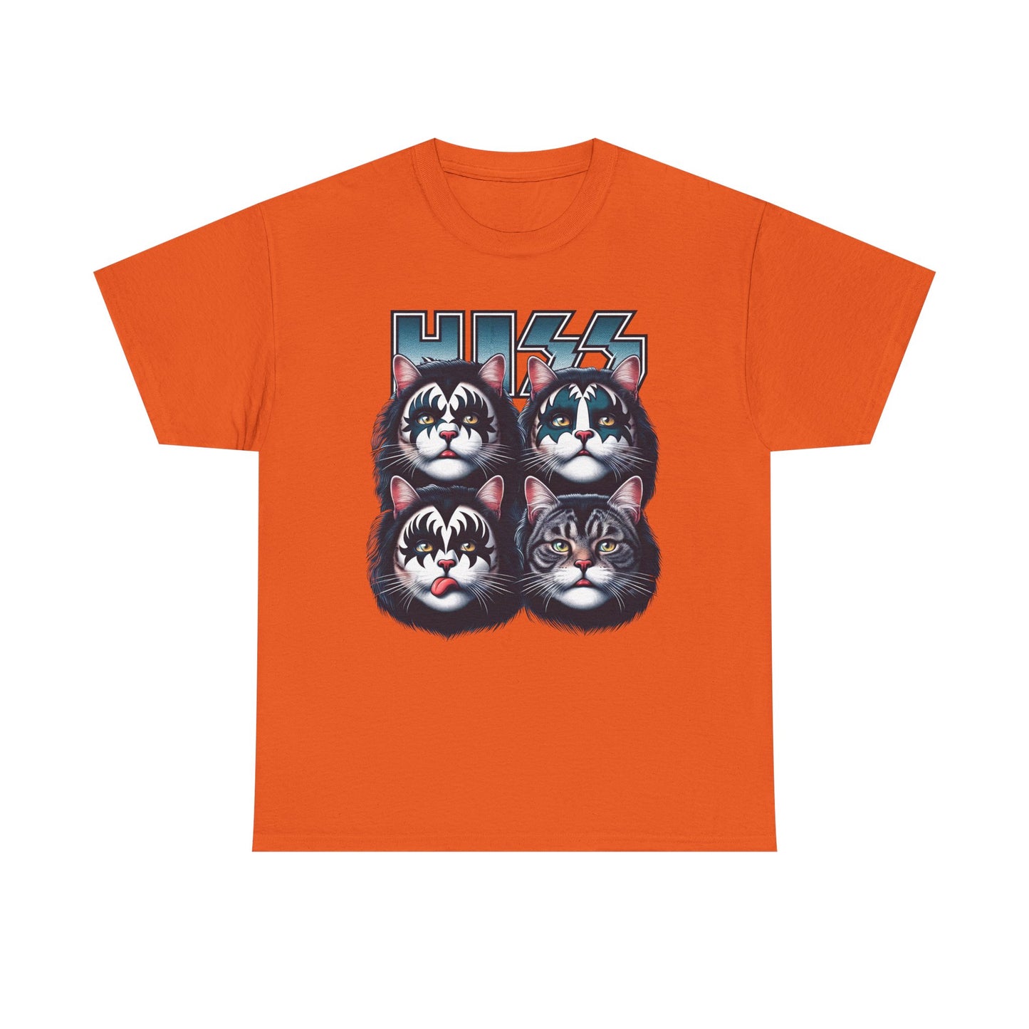 KISS-Style Rock Cat Band T-Shirt