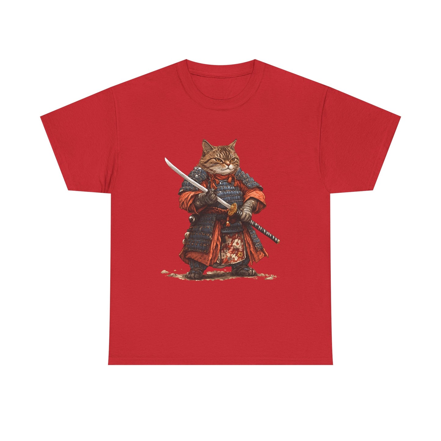 Samurai Cat T-Shirt – Warrior Tabby Graphic Tee
