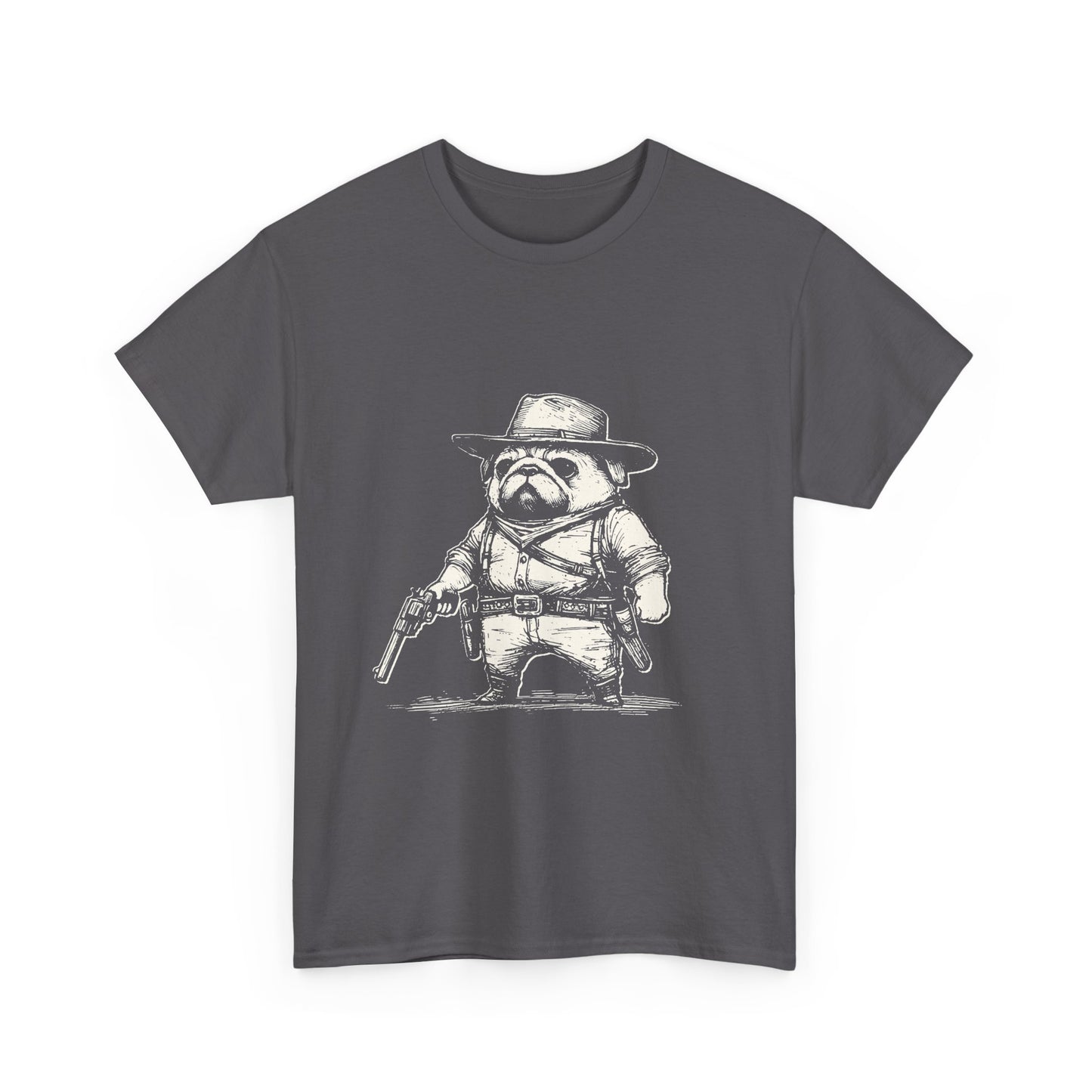 Pug Gunslinger T-Shirt – Cute Cowboy Pug Graphic Tee