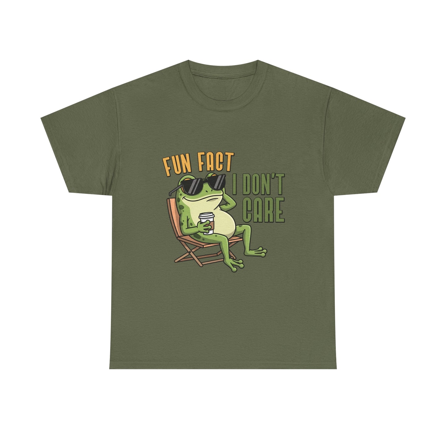 T-Shirt — 'Fun Fact I Don't Care' Relaxed Frog Graphic Tee