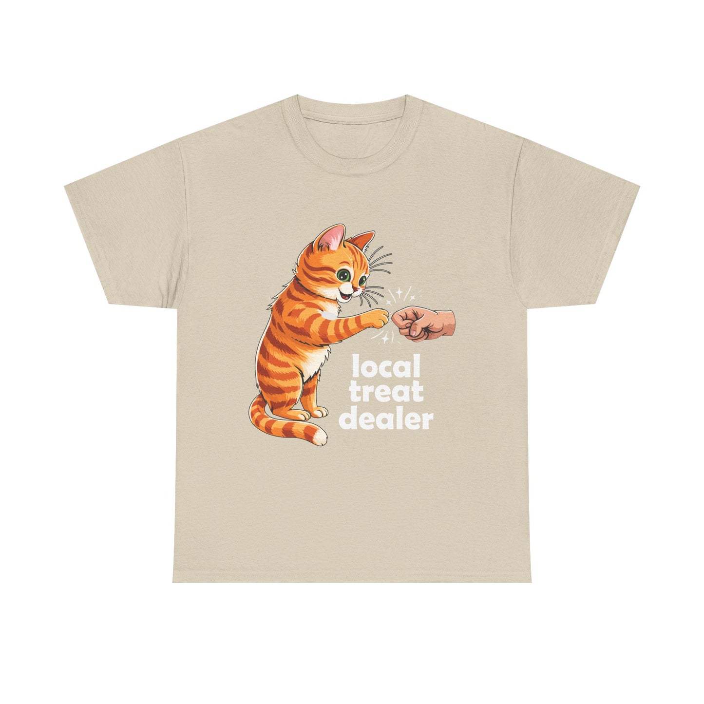 Cat T-Shirt — "Local Treat Dealer" Cute Ginger Kitty Fist Bump Tee