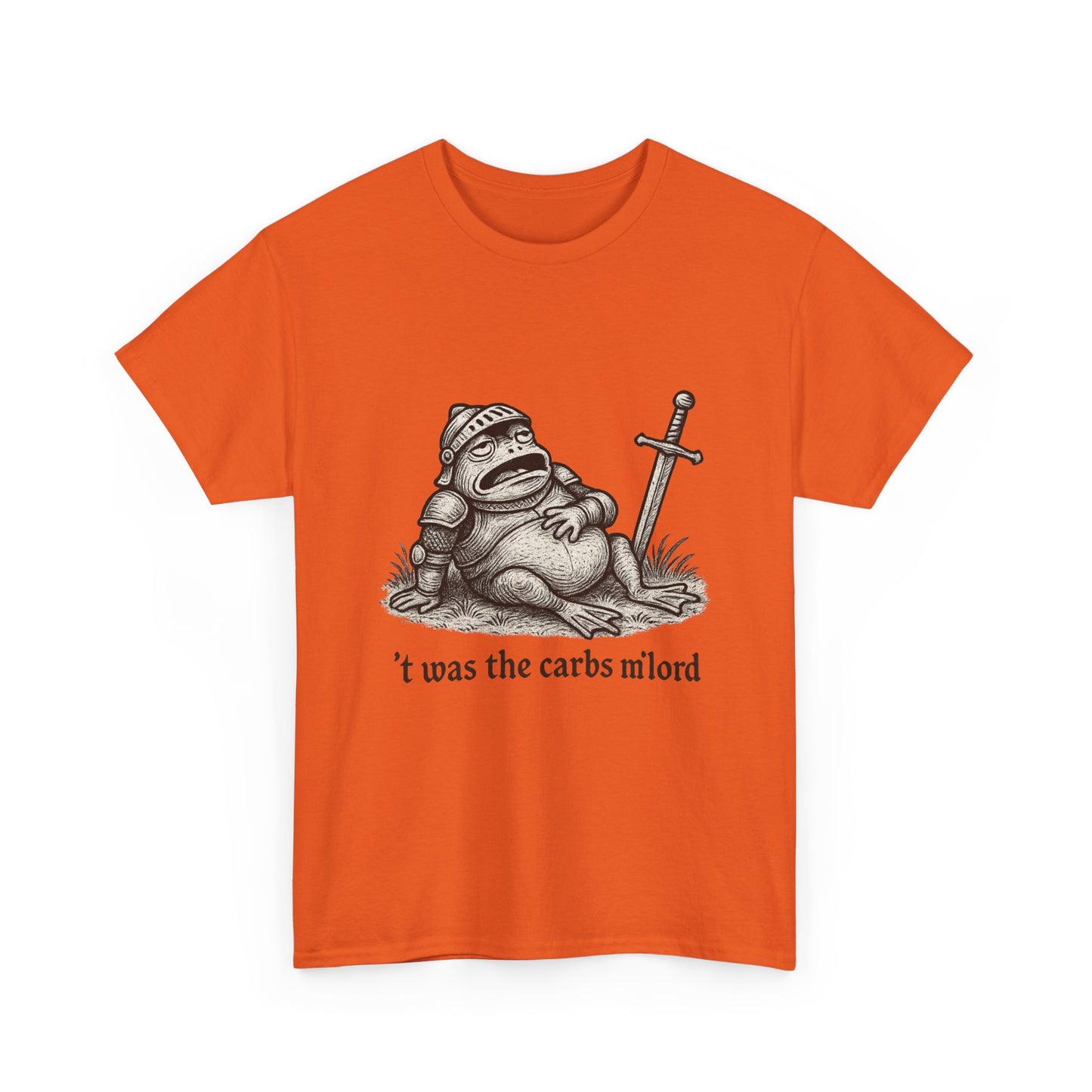 T-Shirt — 't was the carbs m'lord Funny Fantasy Frog Graphic Tee